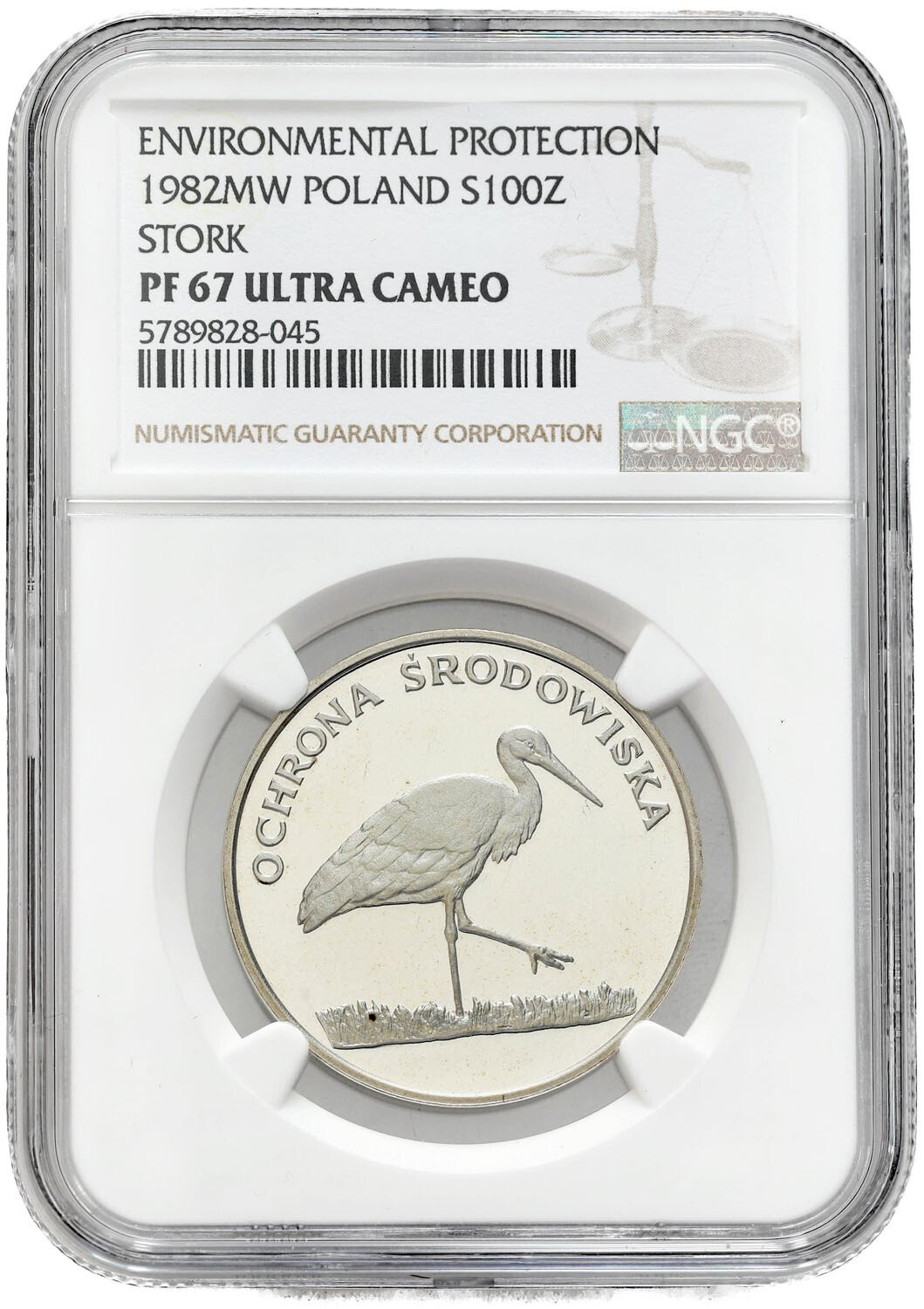 PRL. 100 złotych 1982 Bocian NGC MS67 ULTRA CAMEO