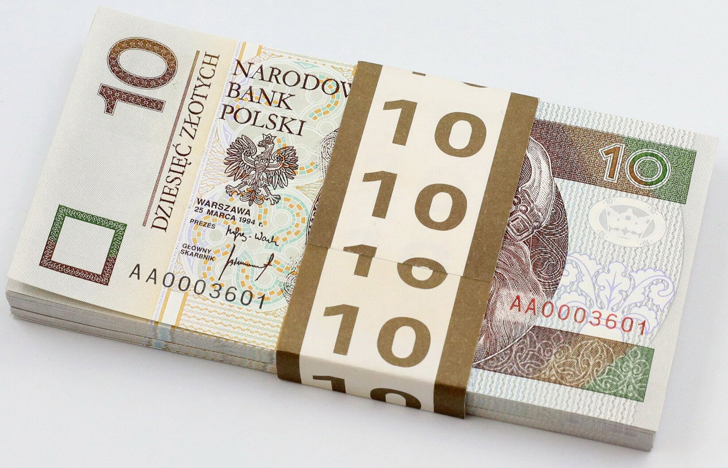 Paczka bankowa 10 złotych 1994 seria AA