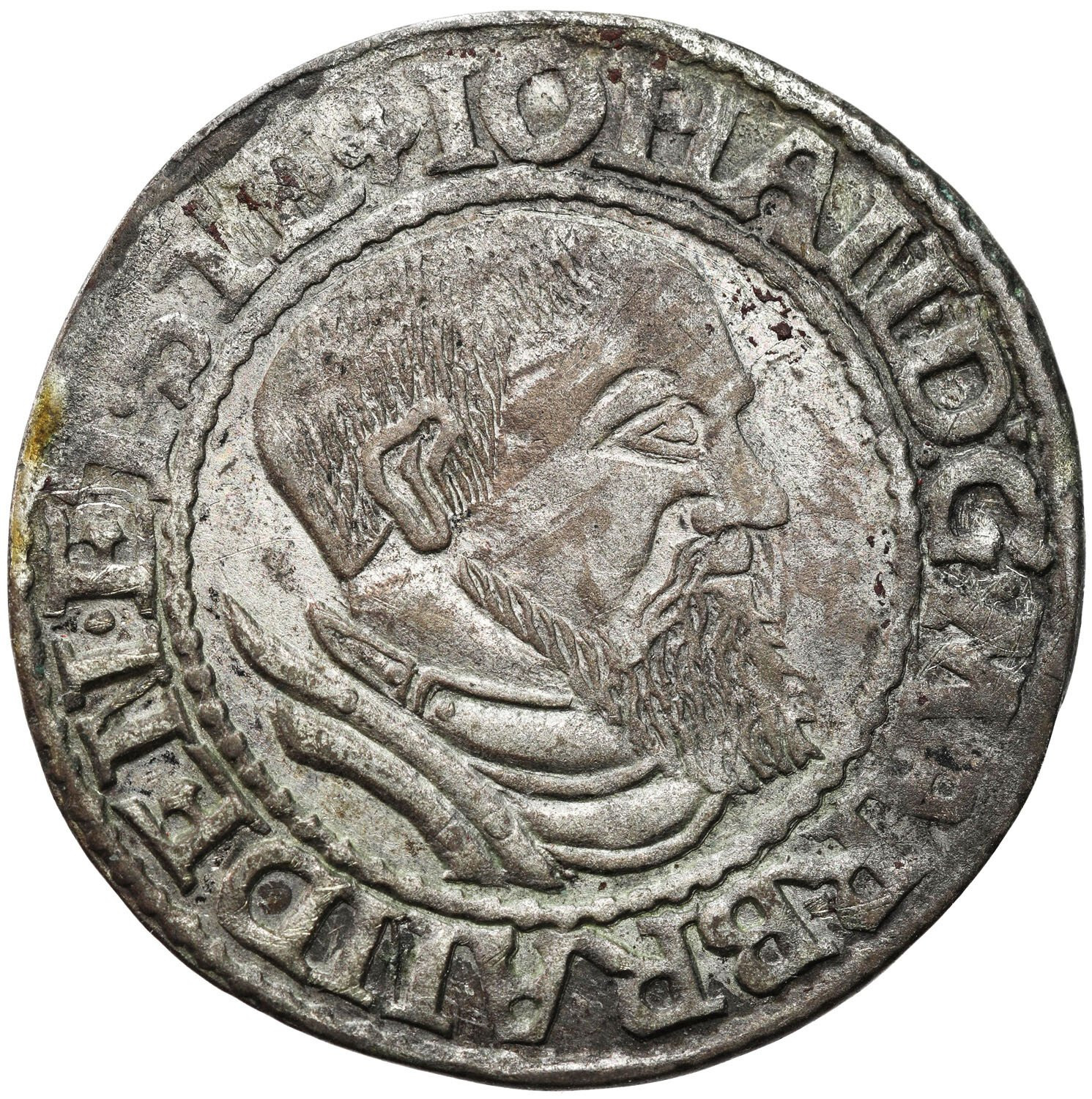 Śląsk, Księstwo Krośnieńskie. Jan Kostrzyński (1535–1571). Grosz 1545, Krosno