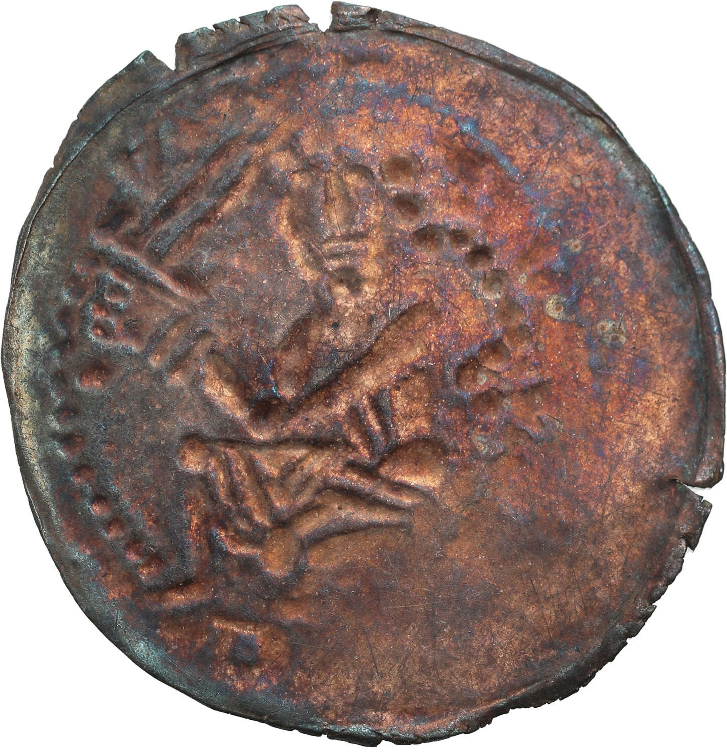 Wielkopolska, Przemysł I (1247-1257) i Bolesław Pobożny (1239-1279). Denar brakteatowy 1239-1249, Gniezno - RZADKOŚĆ