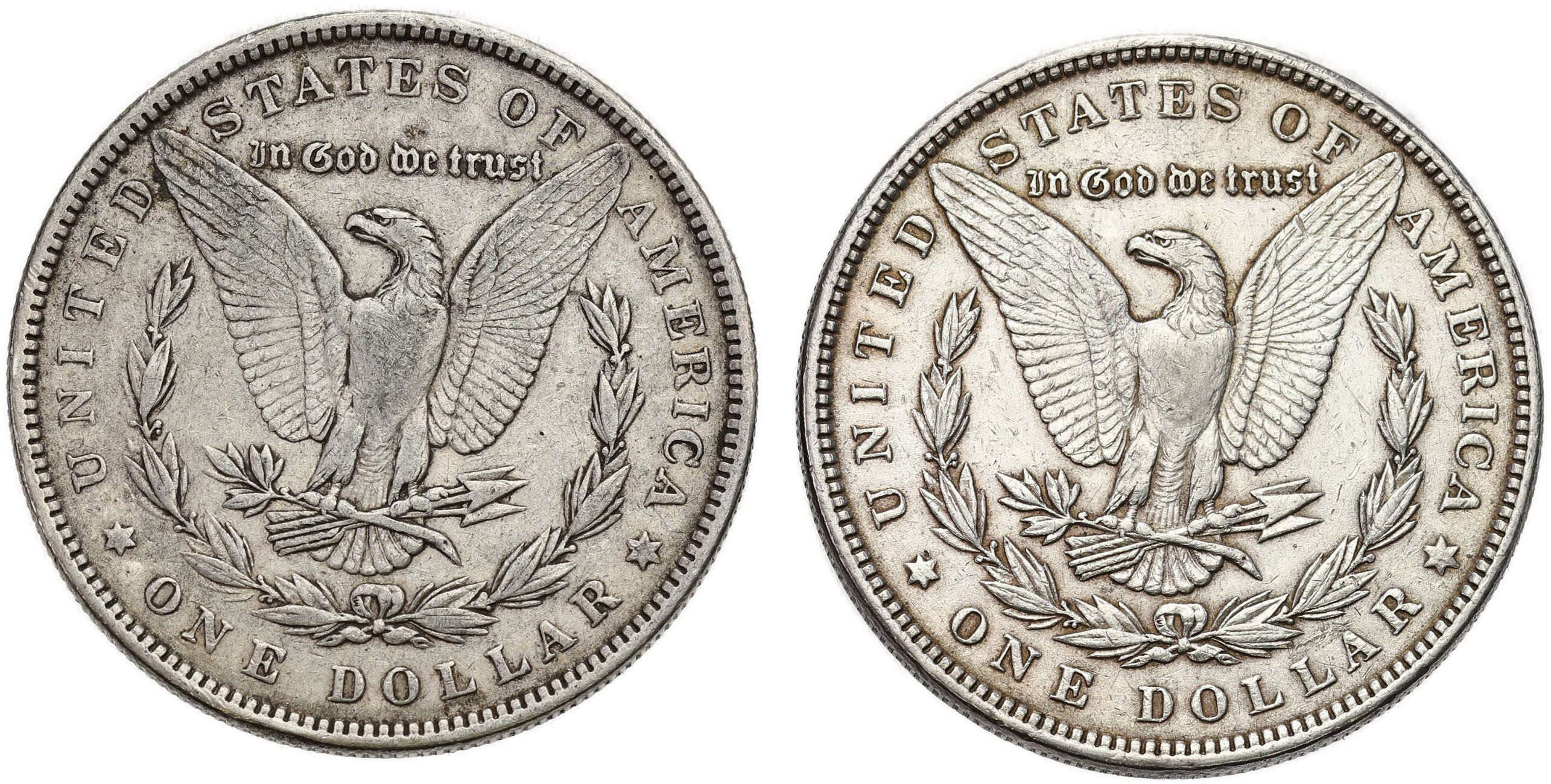 USA, Liberty 1 Dolar 1882 + 1886 Filadelfia – zestaw 2 sztuk