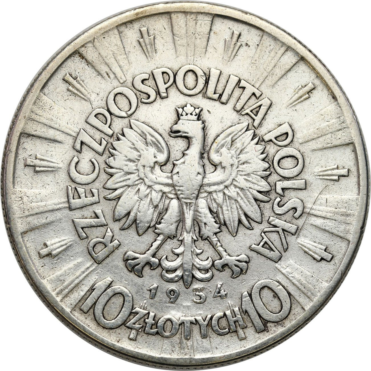 II RP. 10 złotych 1934 Piłsudski – RZADSZY