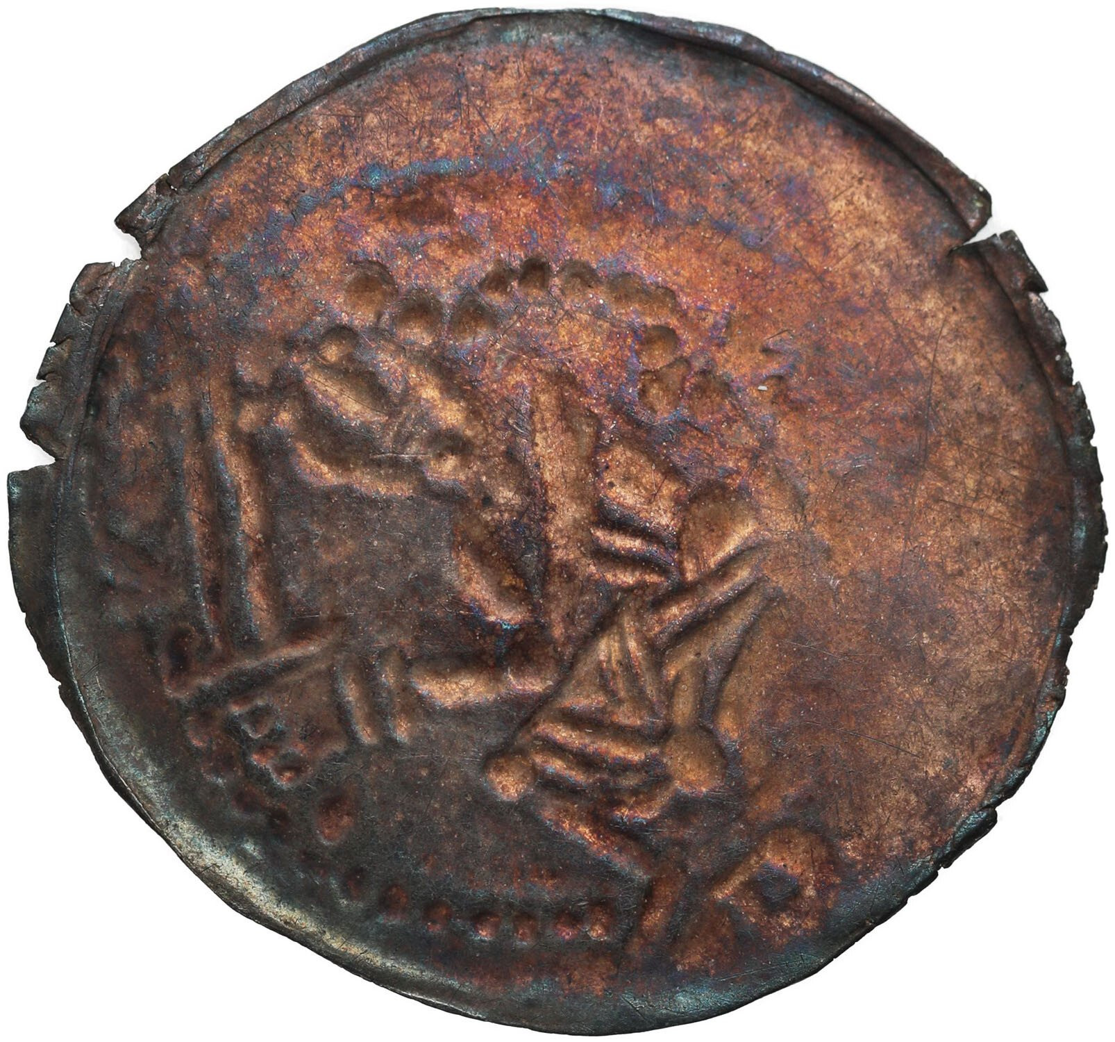 Wielkopolska, Przemysł I (1247-1257) i Bolesław Pobożny (1239-1279). Denar brakteatowy 1239-1249, Gniezno - RZADKOŚĆ