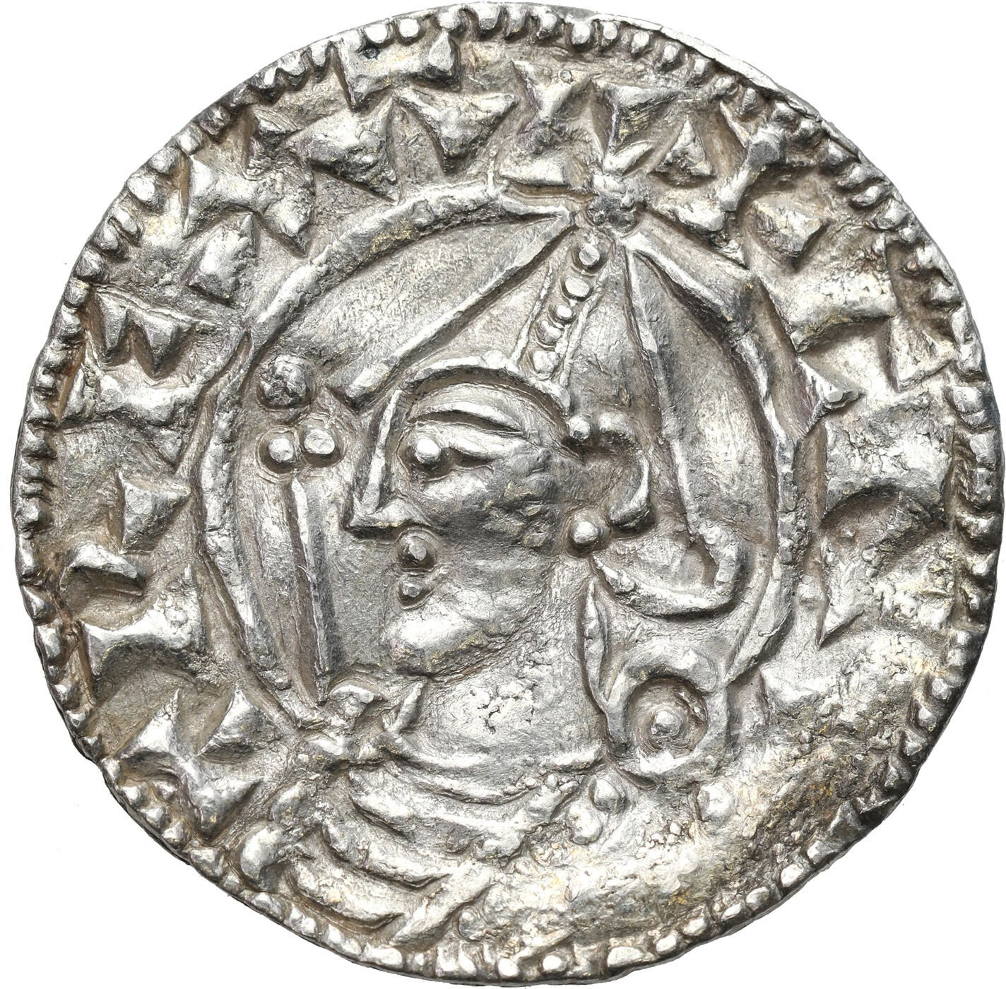 Anglia. Cnut (1016-1035). Denar typu Pointed Helmet