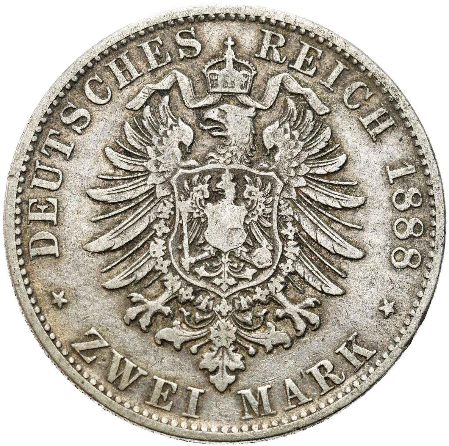 Niemcy, Bawaria. Otto (1886-1913). 2 marki 1888 D, Monachium - RZADKIE