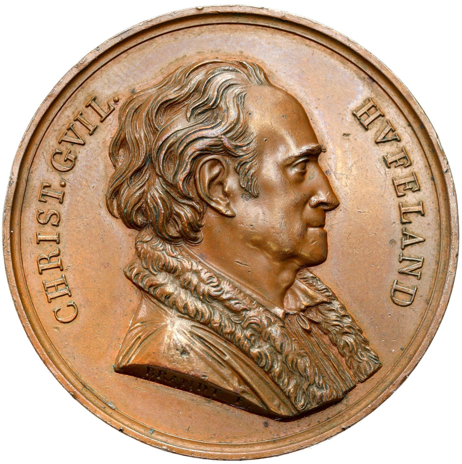 Niemcy, Prusy. Medal 1833 - 50-lecie służby Tajnej Rady Państwa i lekarz dr. Chr.W. Hufeland, brąz