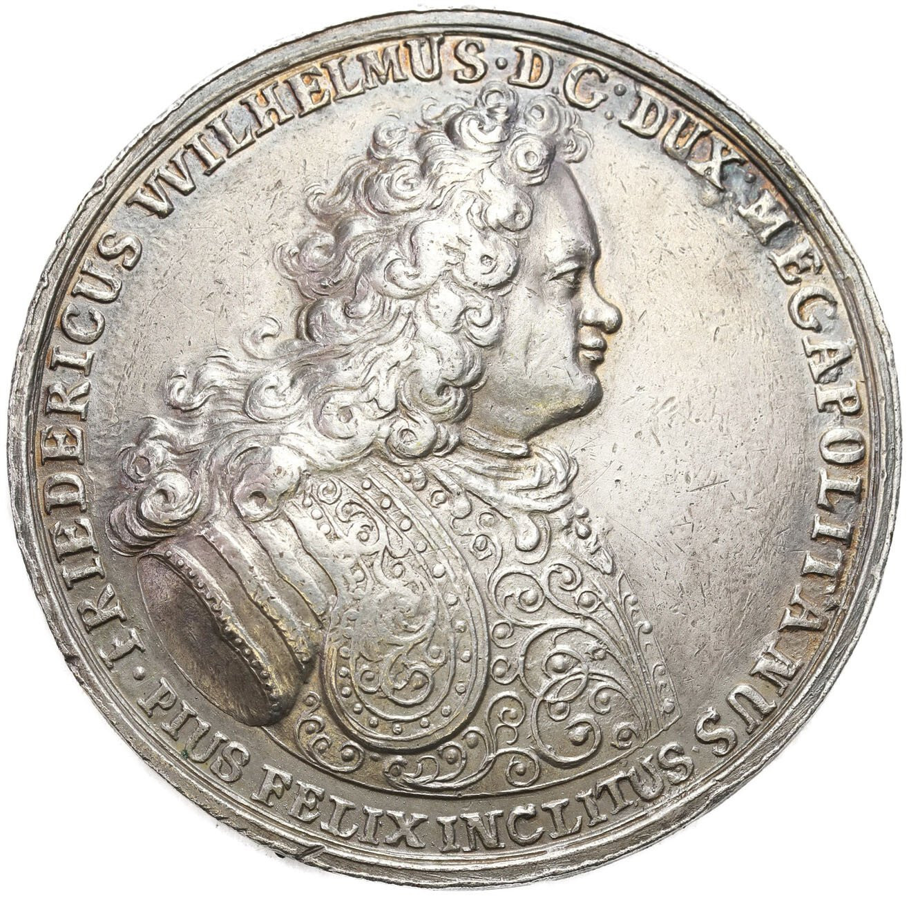 Niemcy, Mecklenburg-Schwerin. Medal jednostronny Friedrich Wilhelm - galawan, srebro