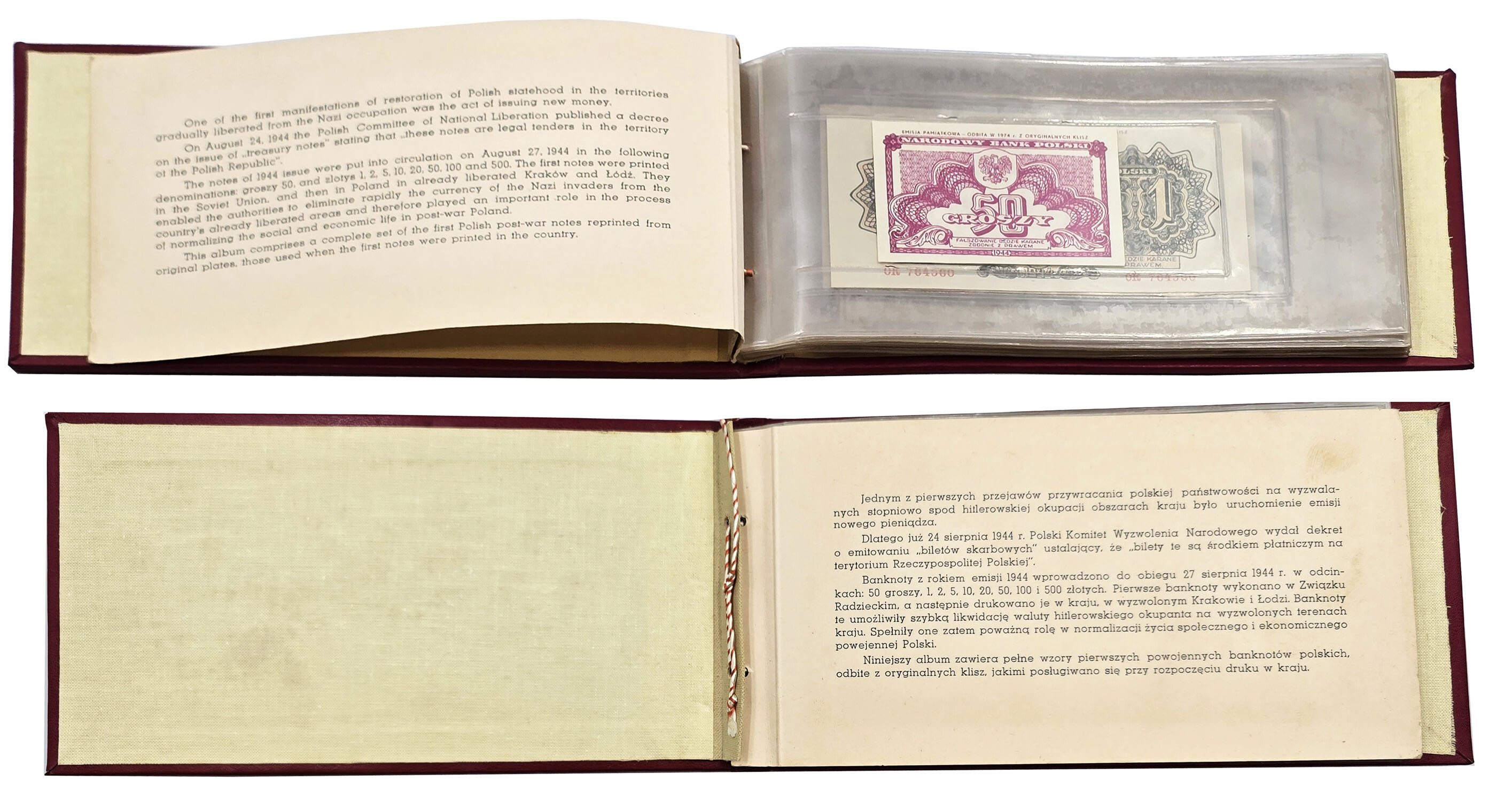 PRL. Emisja pamiątkowa 1944 / 1974 zestaw 9 banknotów