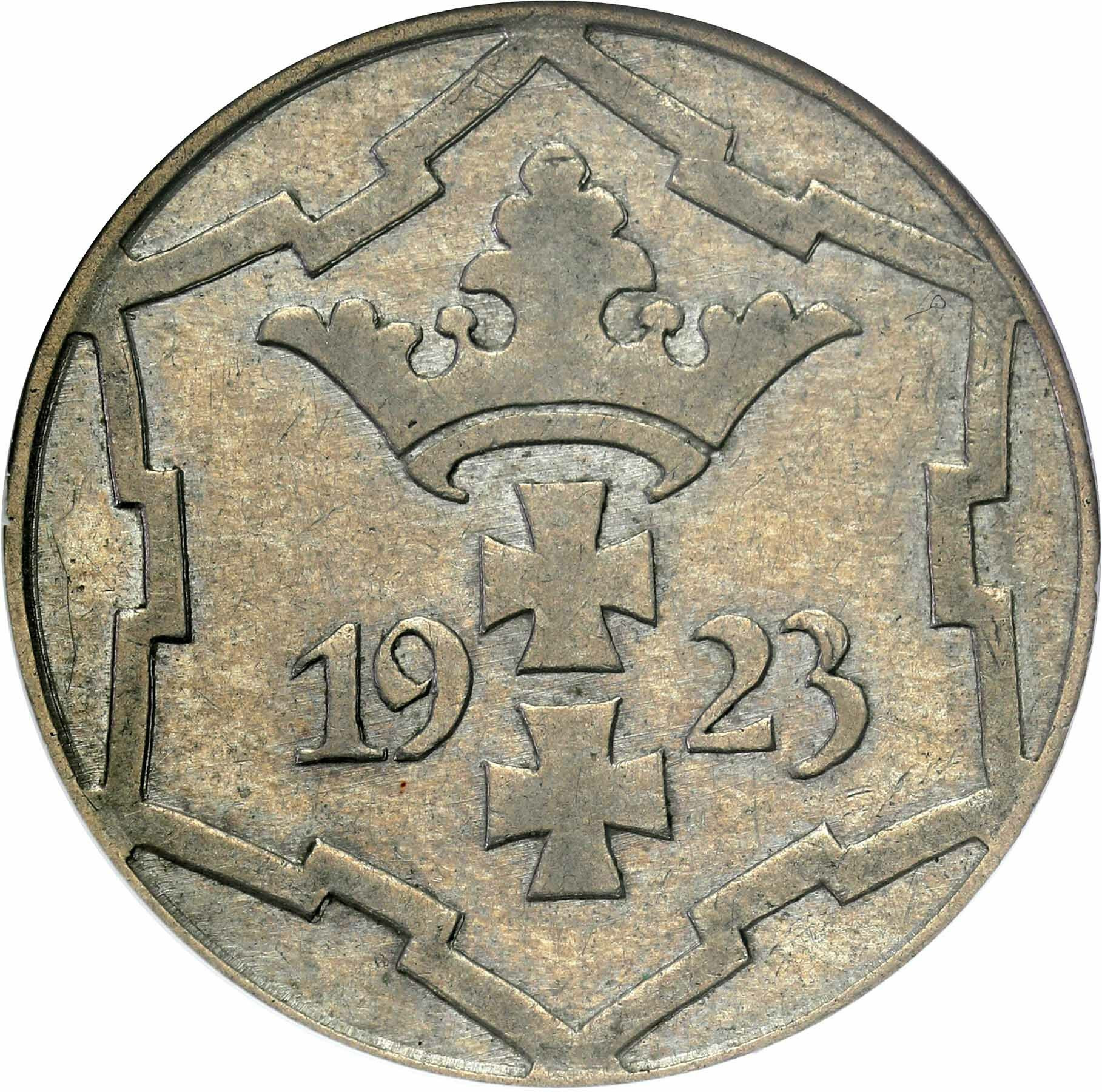 Wolne Miasto Gdańsk, 10 fenigów 1923 GCN AU58 