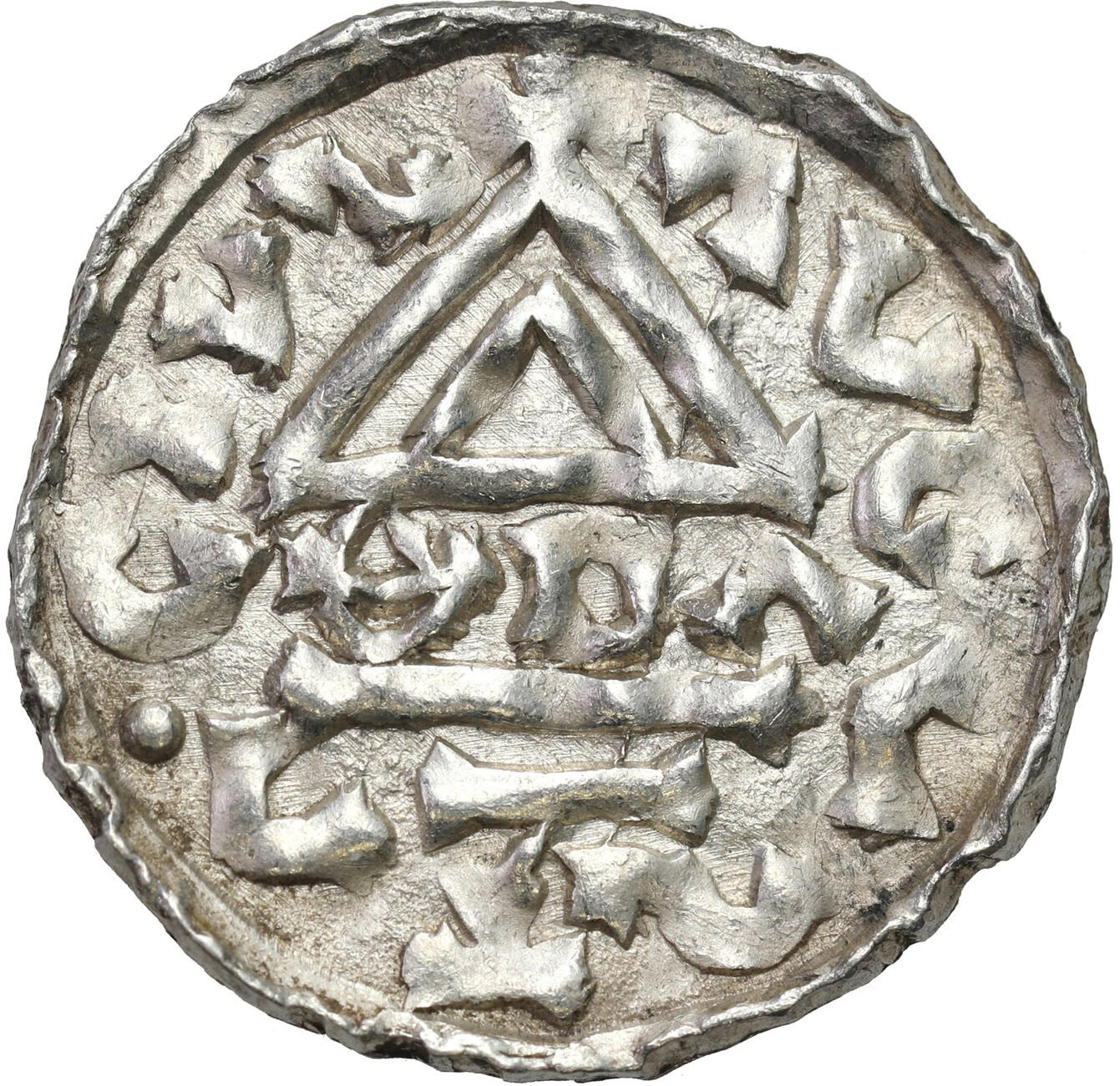 Niemcy, Bawaria, Augsburg. Henryk II (985–995), Denar, Augsburg - RZADKI