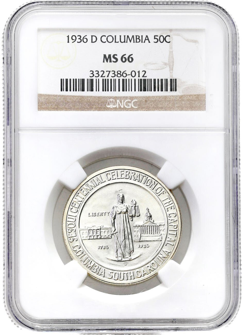 USA. 1/2 dolara ( 50 centów) 1936 - Columbia, Denver NGC MS66 - PIĘKNE
