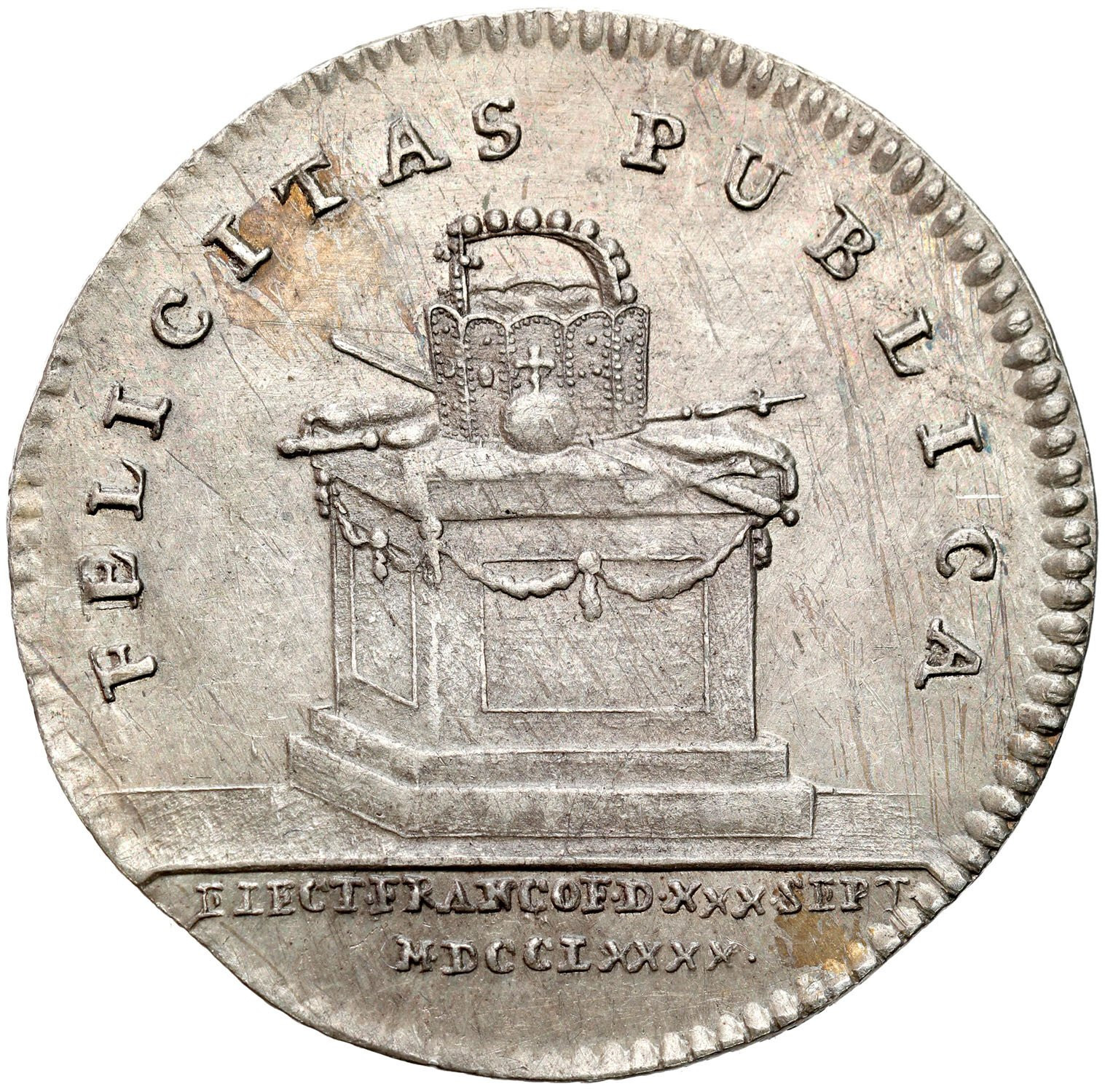 Austria, Leopold II (1790-1792). Żeton koronacyjny na króla rzymskiego we Frankfurcie
