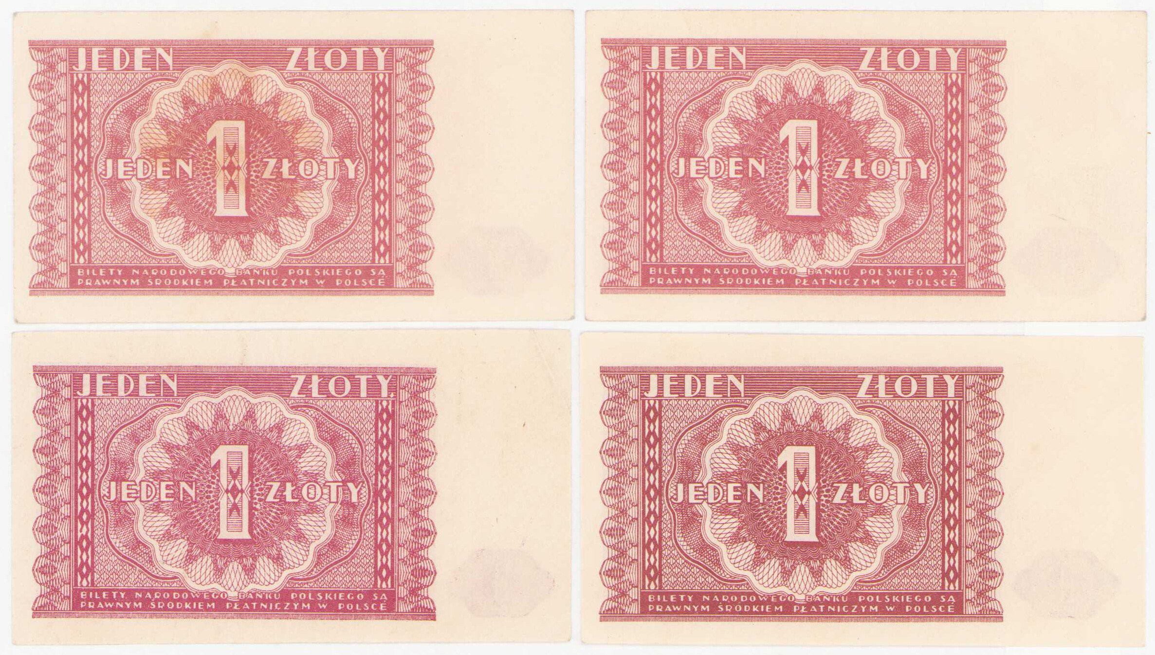 1 złoty 1946 – zestaw 4 banknotów