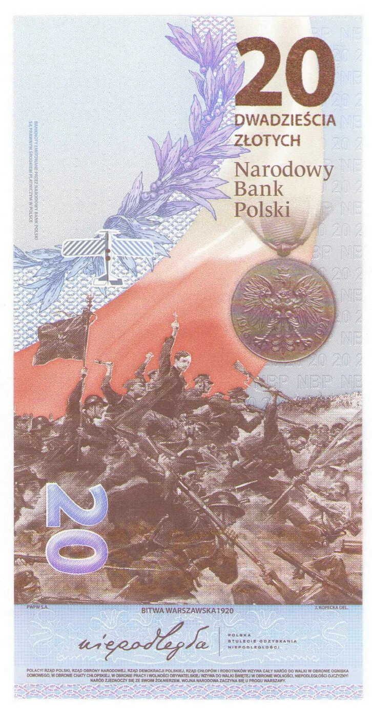 20 złotych 2020 Bitwa Warszawska Piłsudski - PIĘKNE