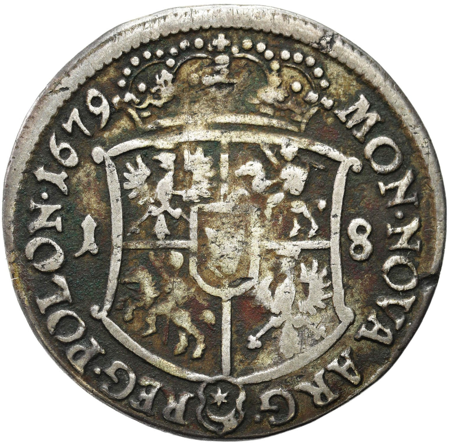 Jan III Sobieski. Ort (18 groszy) 1679, Bydgoszcz - RZADKOŚĆ R4