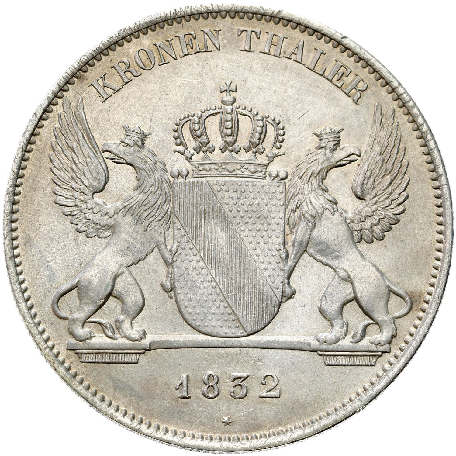 Niemcy. Badenia-Durlach. Leopold (1830-1852).  Talar 1832, Karlsruhe 