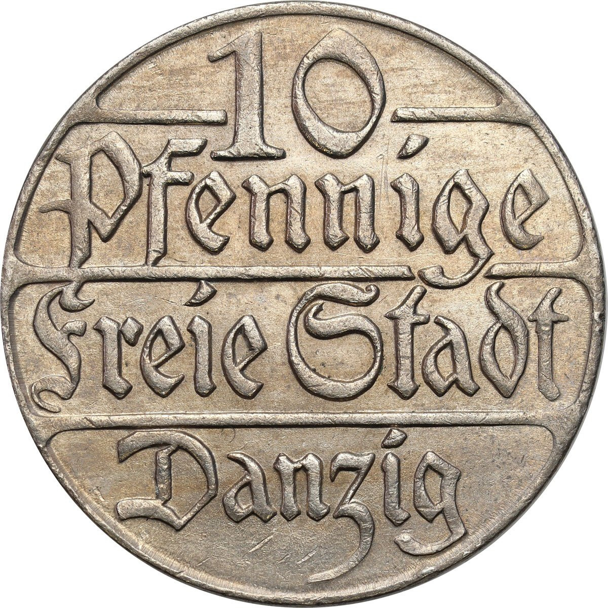 Wolne Miasto Gdańsk/Danzig. 10 fenigów 1923 – ŁADNE
