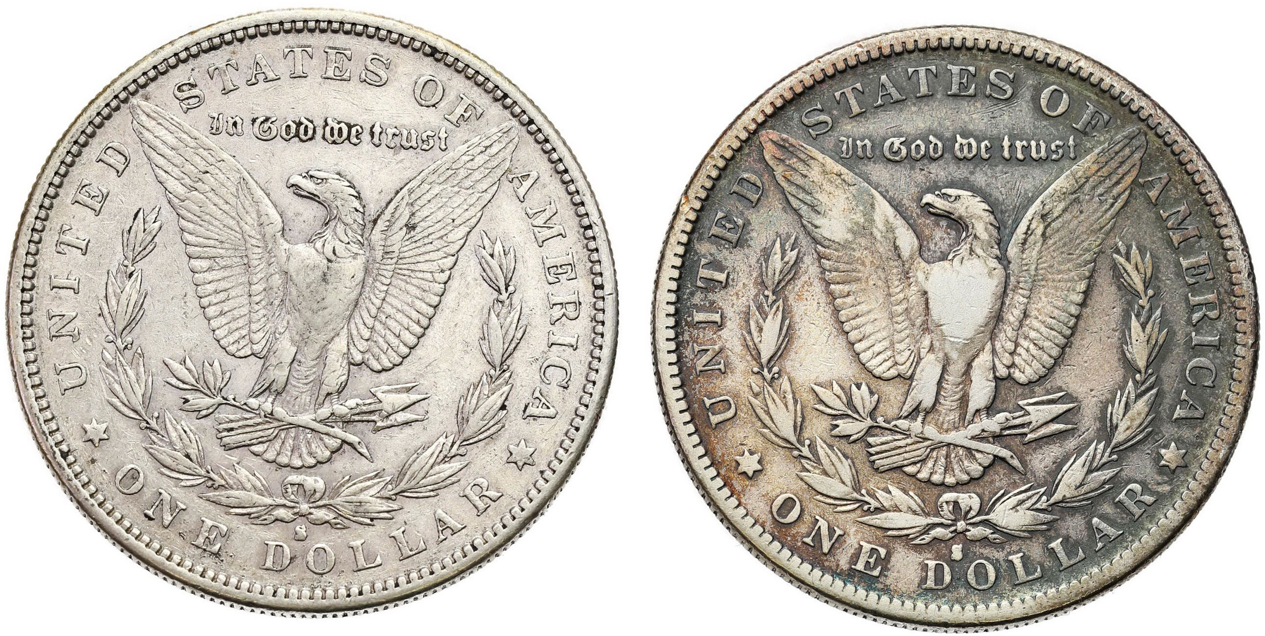 USA, Liberty 1 Dolar 1888 + 1886 S, San Francisco – zestaw 2 sztuk