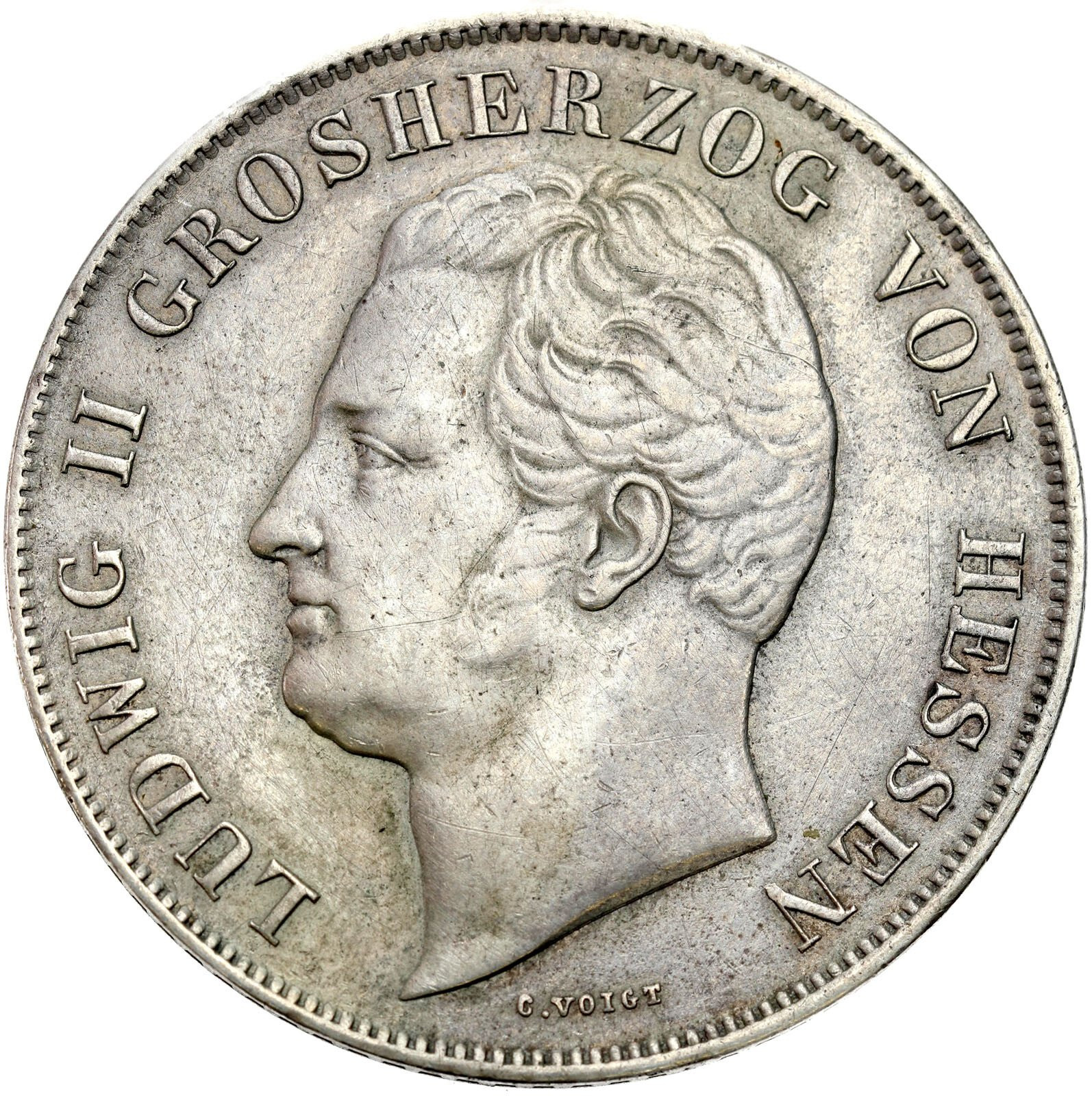 Niemcy, Hesja - Darmstadt. Ludwik II (1830–1848), 2 guldeny 1847, Darmstadt