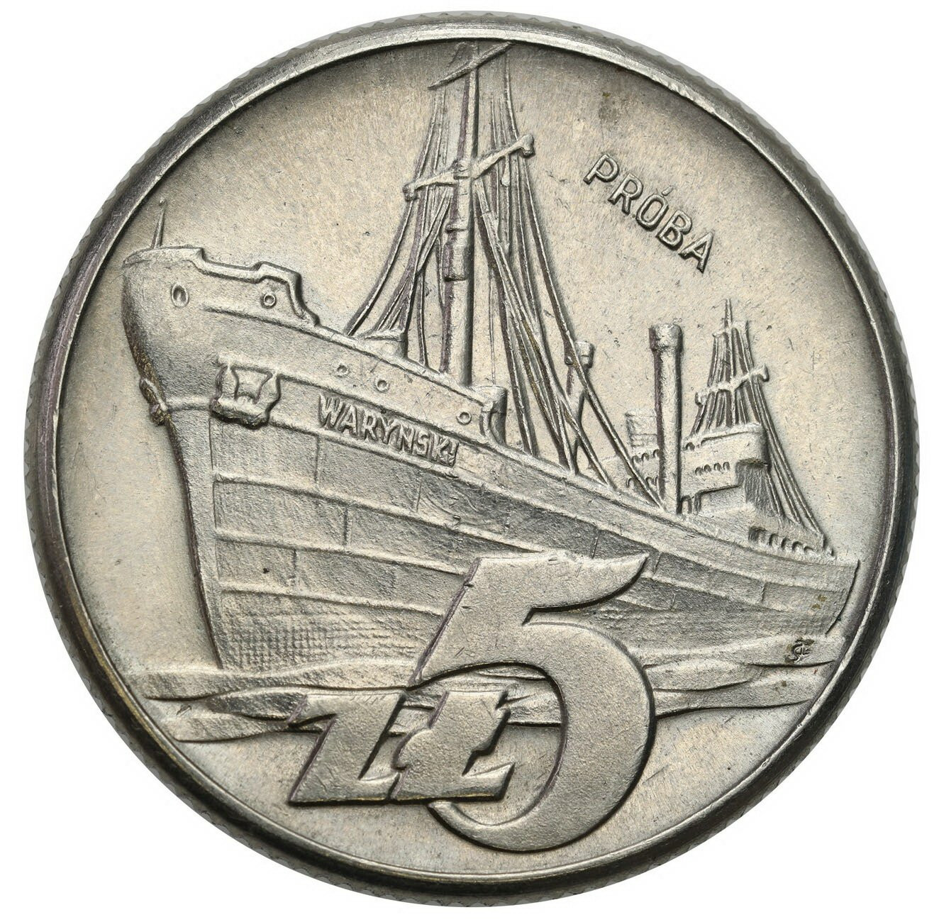 PRL. PRÓBA Nikiel 5 złotych 1960 Waryński – RZADKIE