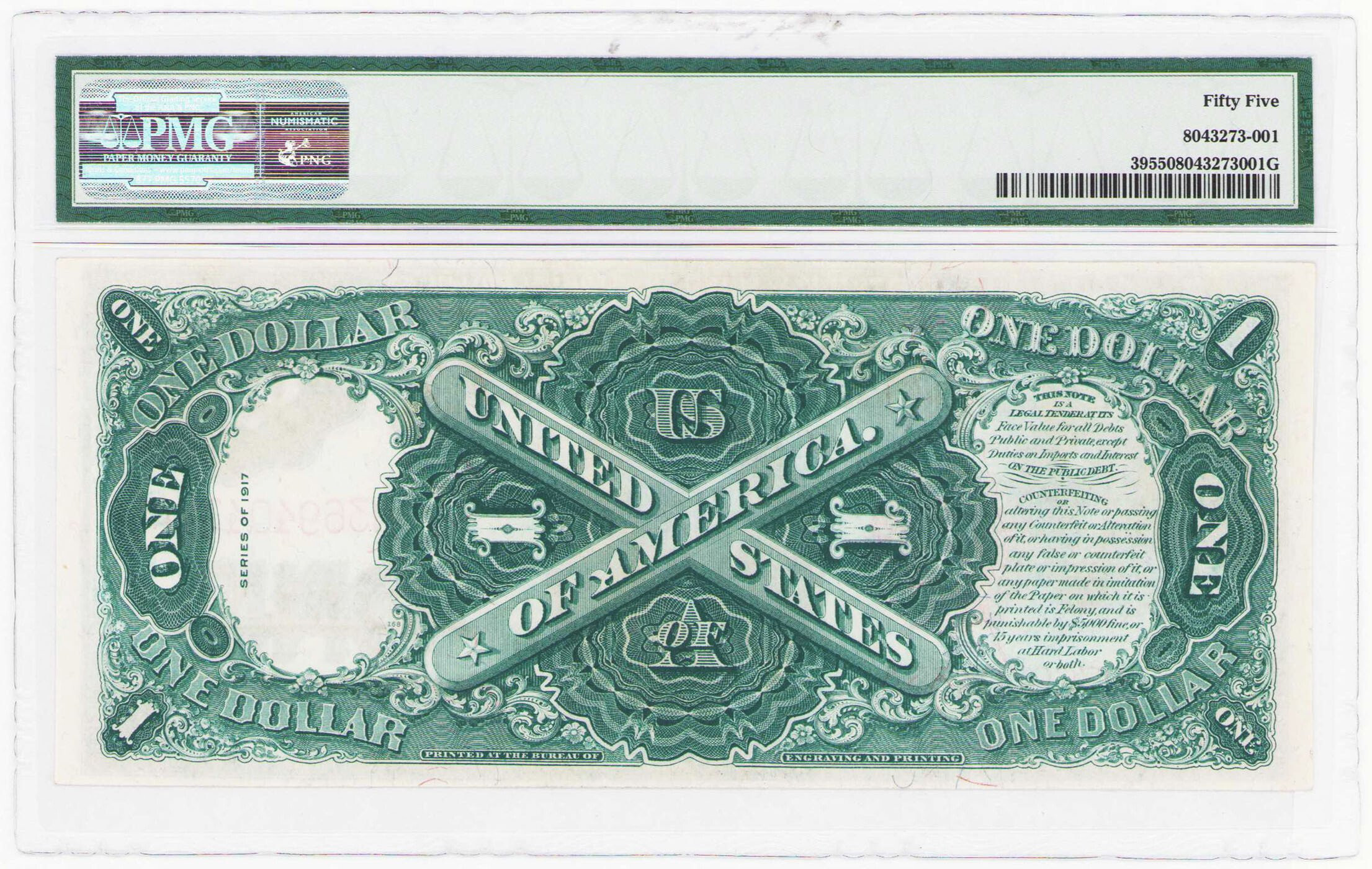 USA. Legal Tender, 1 dolar 1917 PMG 55