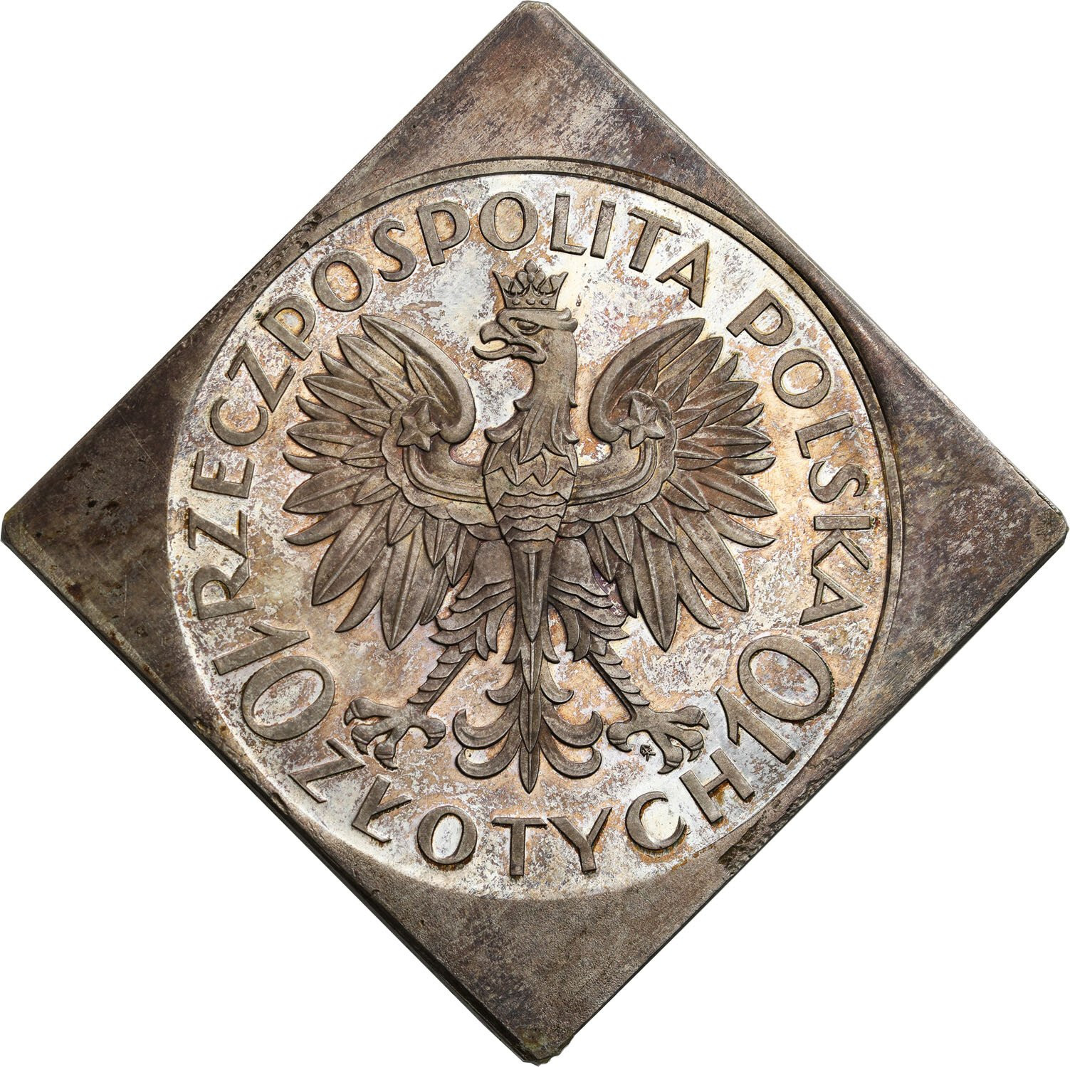 KLIPA PRÓBA srebro 10 złotych 1933, Romuald Traugutt, stempel lustrzany