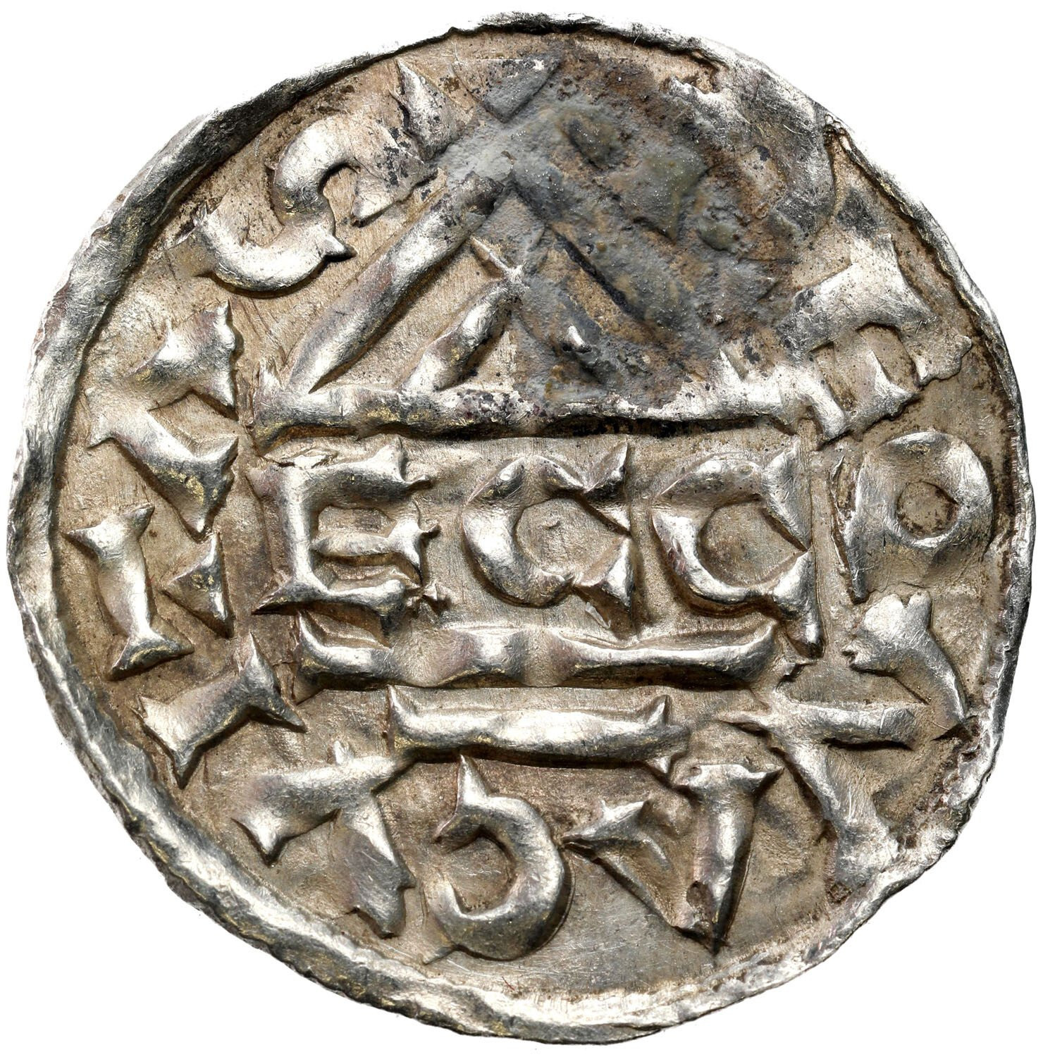 Niemcy, Bawaria, Ratyzbona. Henryk II Kłótnik II - drugie panowanie (985–995). Denar