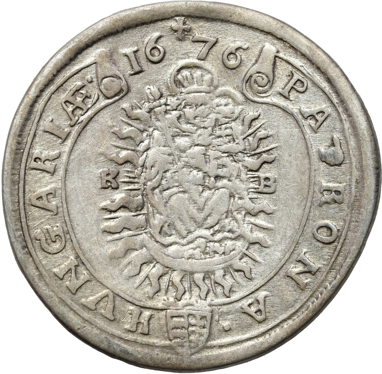 Węgry, Leopold I (1658-1705). 15 krajcarów 1676, Kremnica