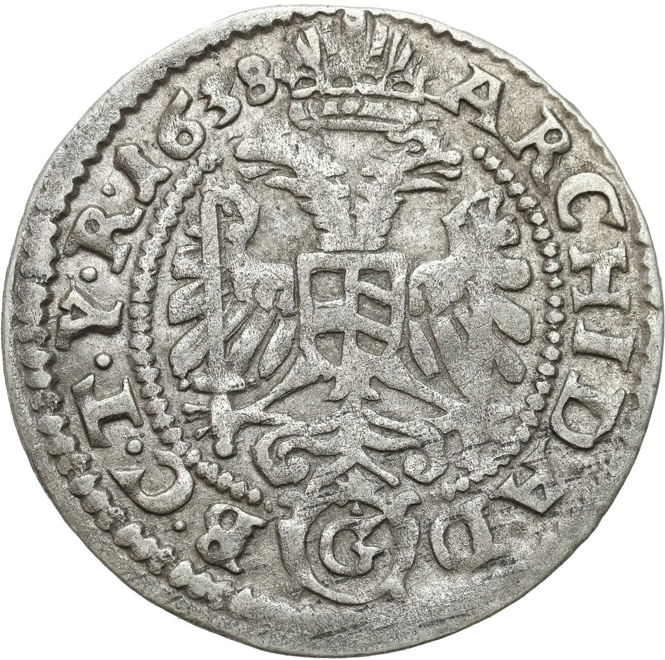 Śląsk, Księstwo Kłodzkie. Ferdynand III (1627-1637). 3 krajcary 1638 G, Kłodzko