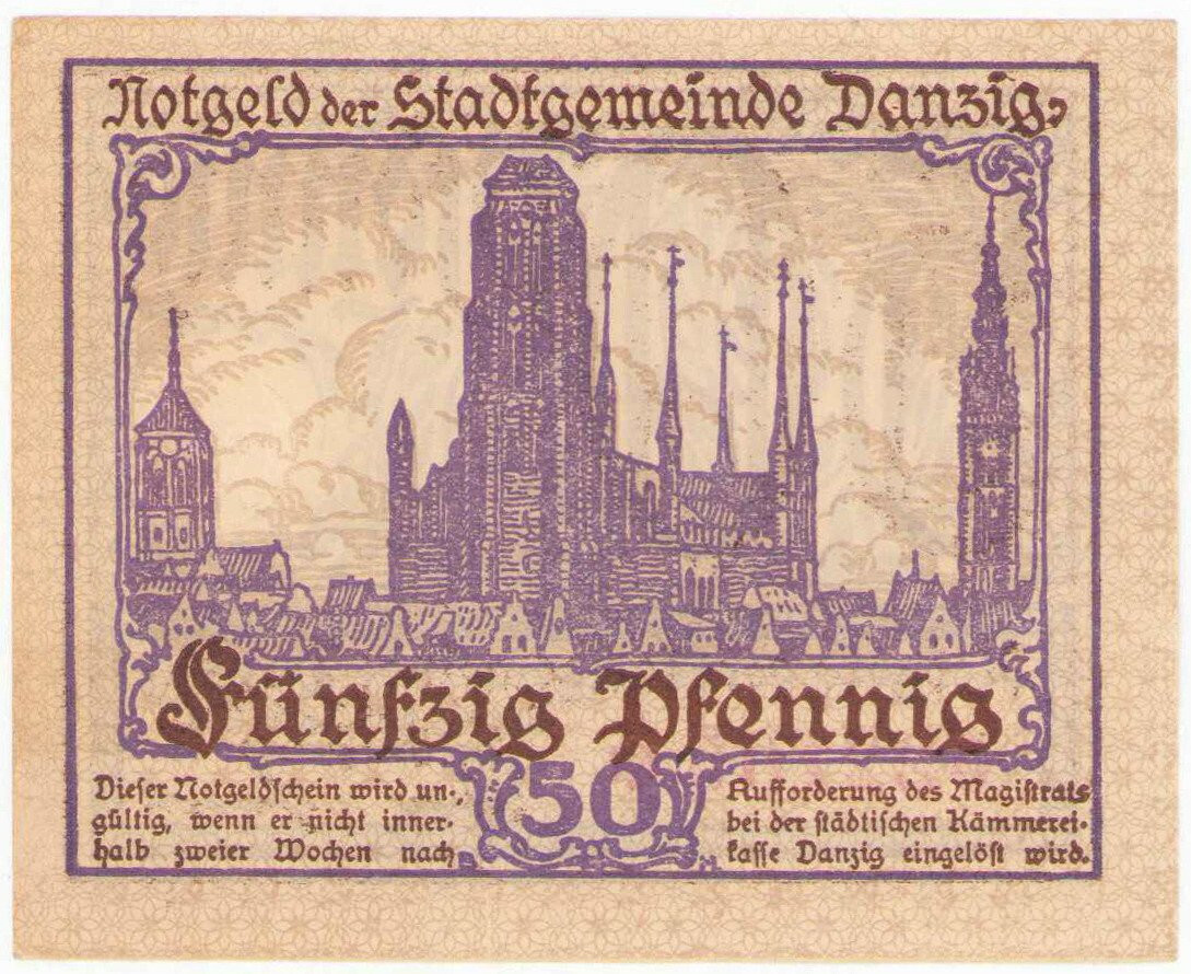 Gdańsk. 50 fenigów 1919