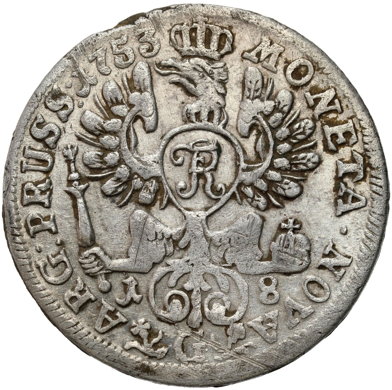 Prusy. Fryderyk II (1740-1786). Ort 1753 G, Szczecin