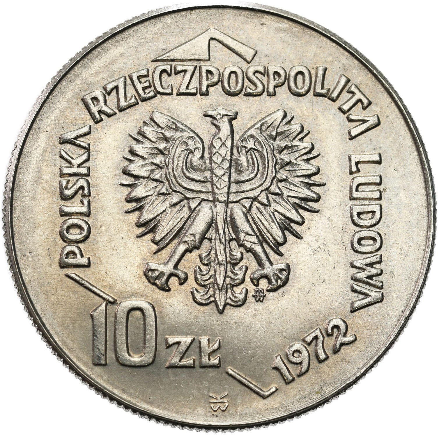 PRL. PRÓBA Nikiel 10 złotych 1972 - 50 lat portu w Gdyni