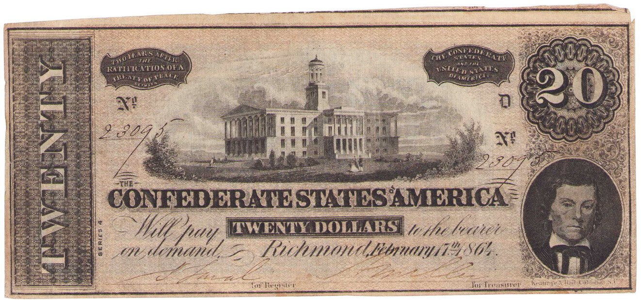USA. Confederate States of America - Richmond, 20 dolarów 1864 seria D