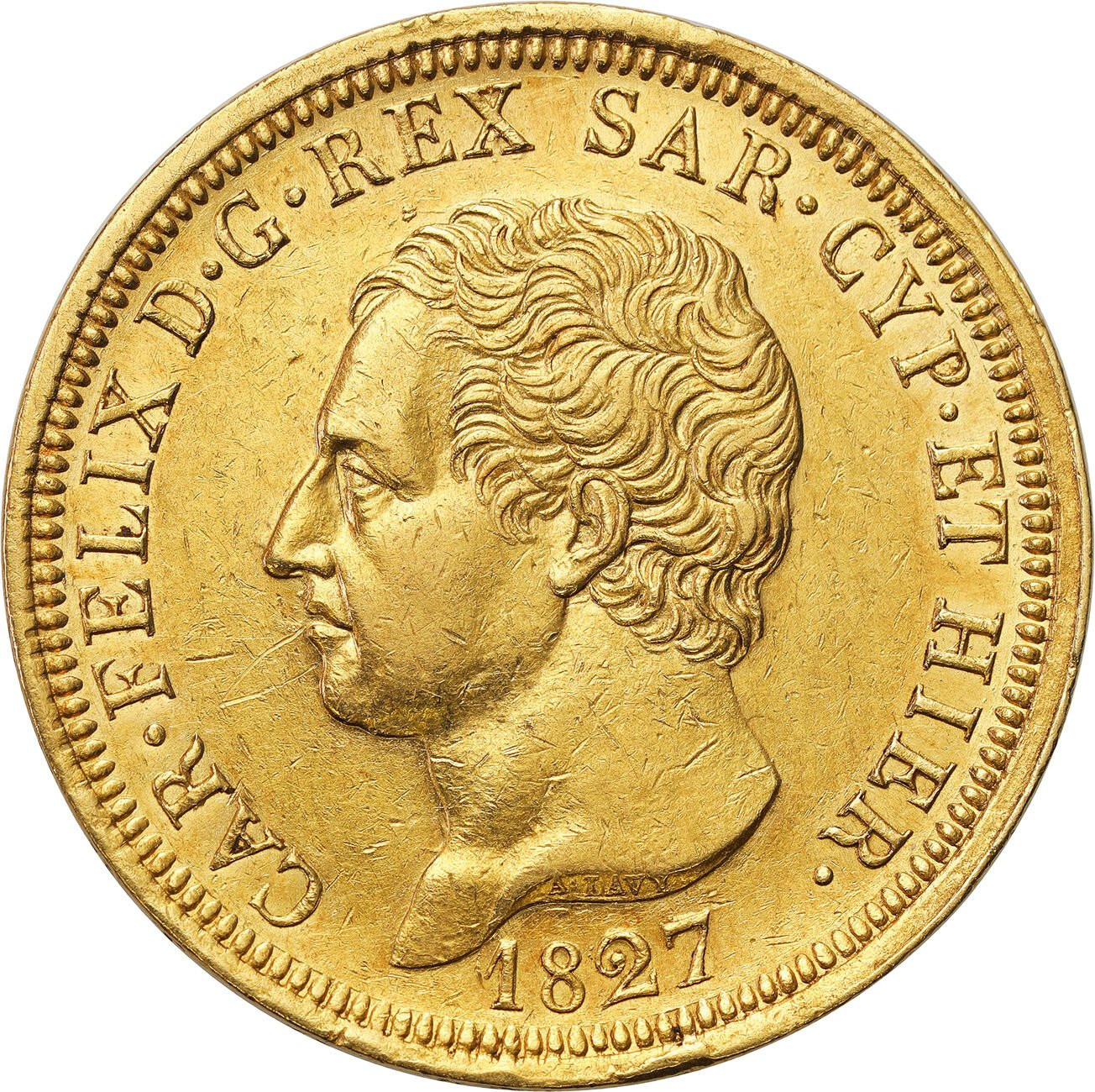 Włochy. Sardynia. Karol Feliks (1821–1831). 80 lirów 1827, Turyn