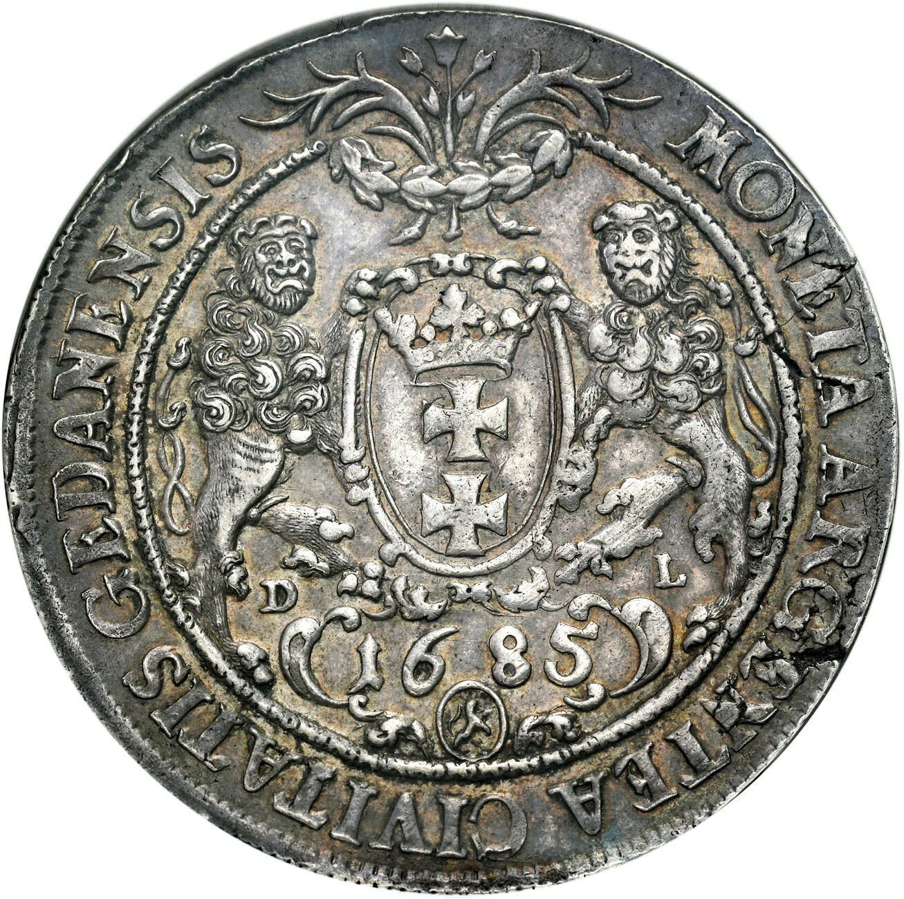 Jan III Sobieski. Talar 1685, Gdańsk NGC AU55 - RZADKOŚĆ
