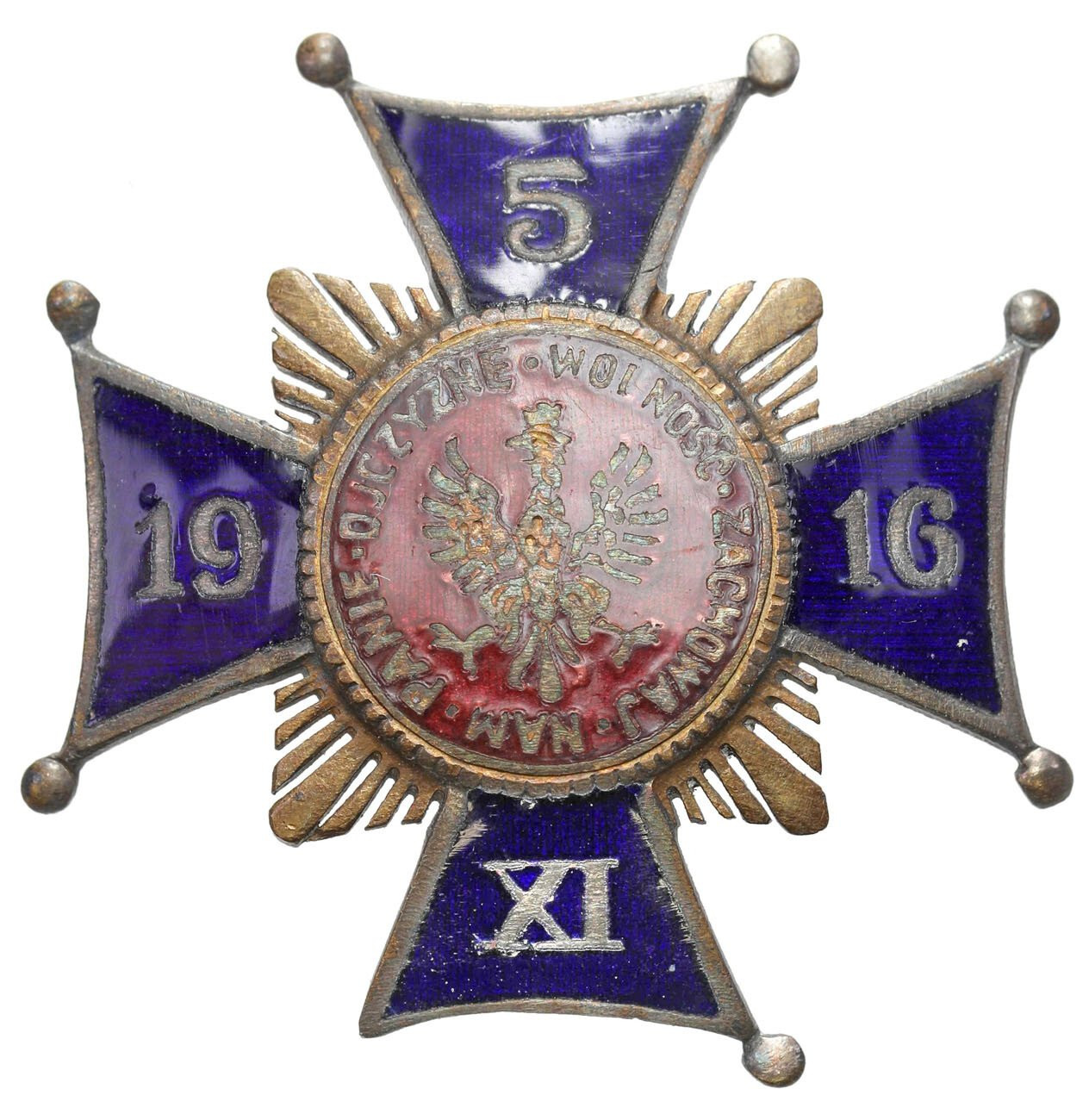Odznaka patriotyczna - Ojczyzno Wolność zachowaj nam Panie - 5.XI.1916