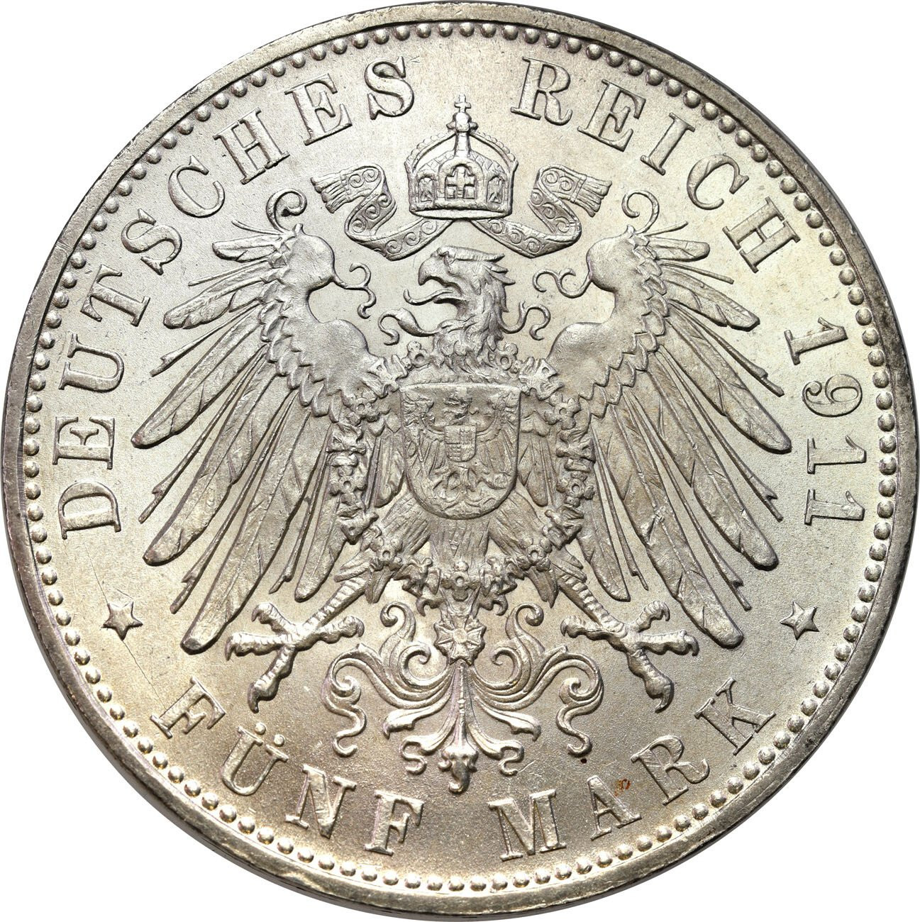 Niemcy, Bawaria. Luitpold (1911). 5 Marek 1911 D, Monachium - PIĘKNE
