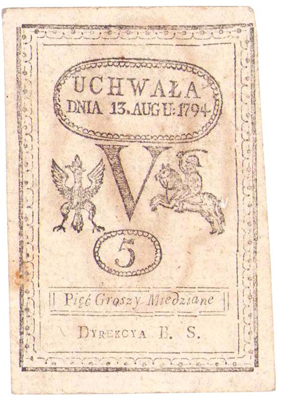 Insurekcja Kościuszkowska. 5 groszy 1794 strona główna