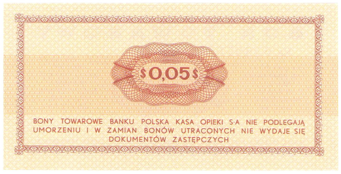 Bank PKO S.A. Bon na 5 centów 1969 seria Ea - PIĘKNE