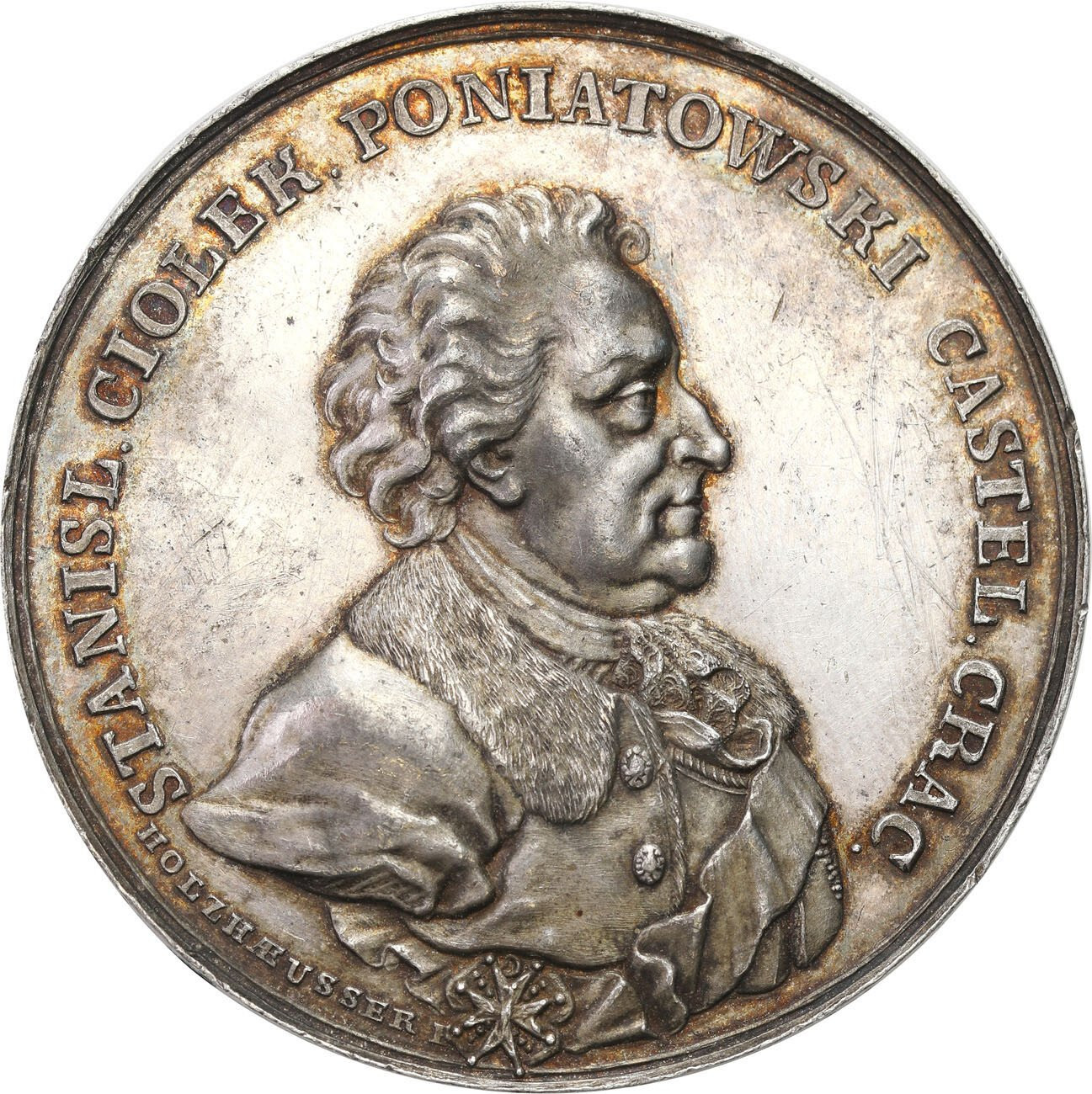 Stanisław August Poniatowski. Medal na pamiątkę hr. Stanisława Poniatowskiego ojca króla St. A. Poniatowskiego 1766-1768, srebro
