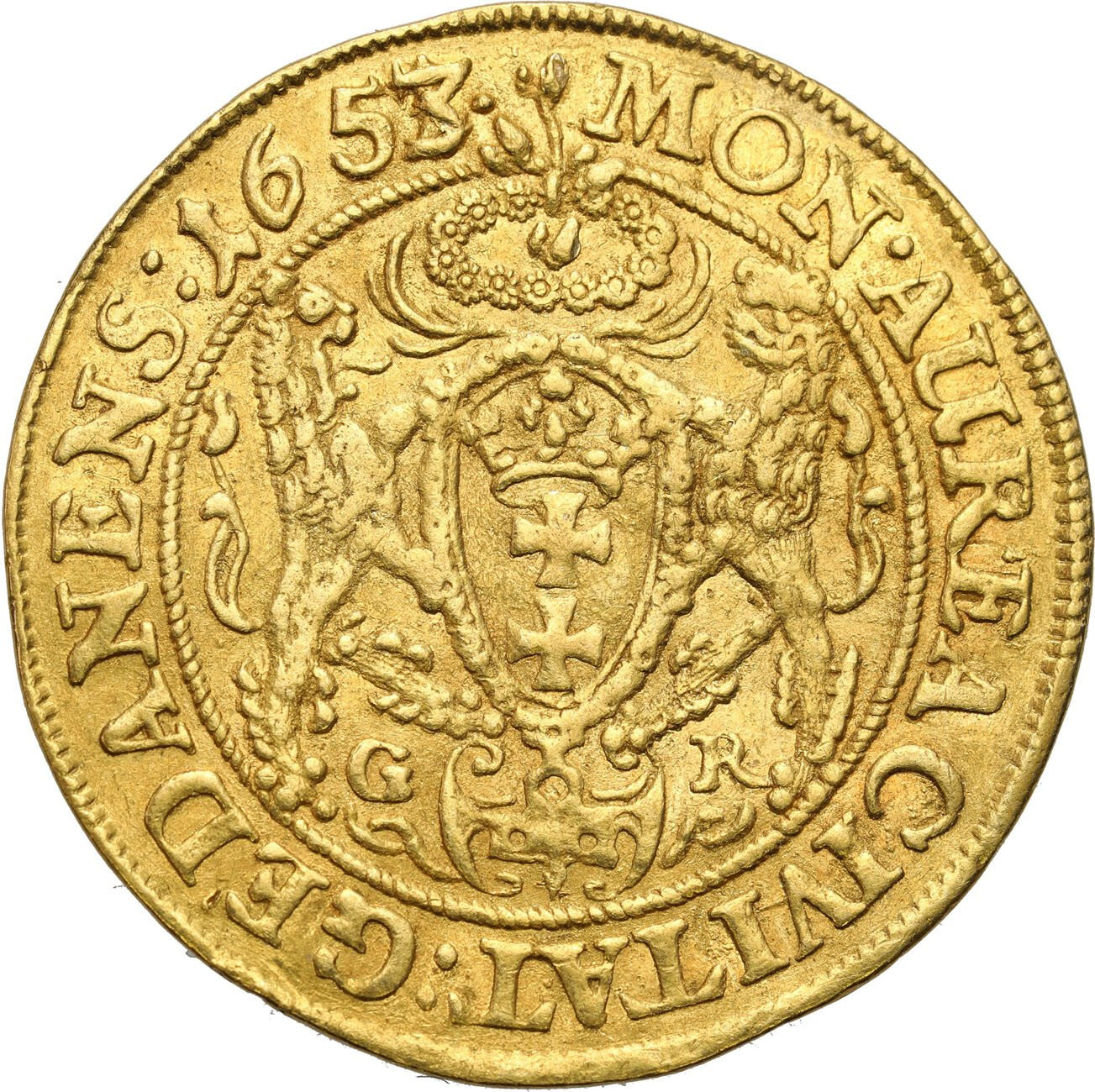 Jan II Kazimierz. Dukat 1653/1, Gdańsk - PRZEBITKA DATY