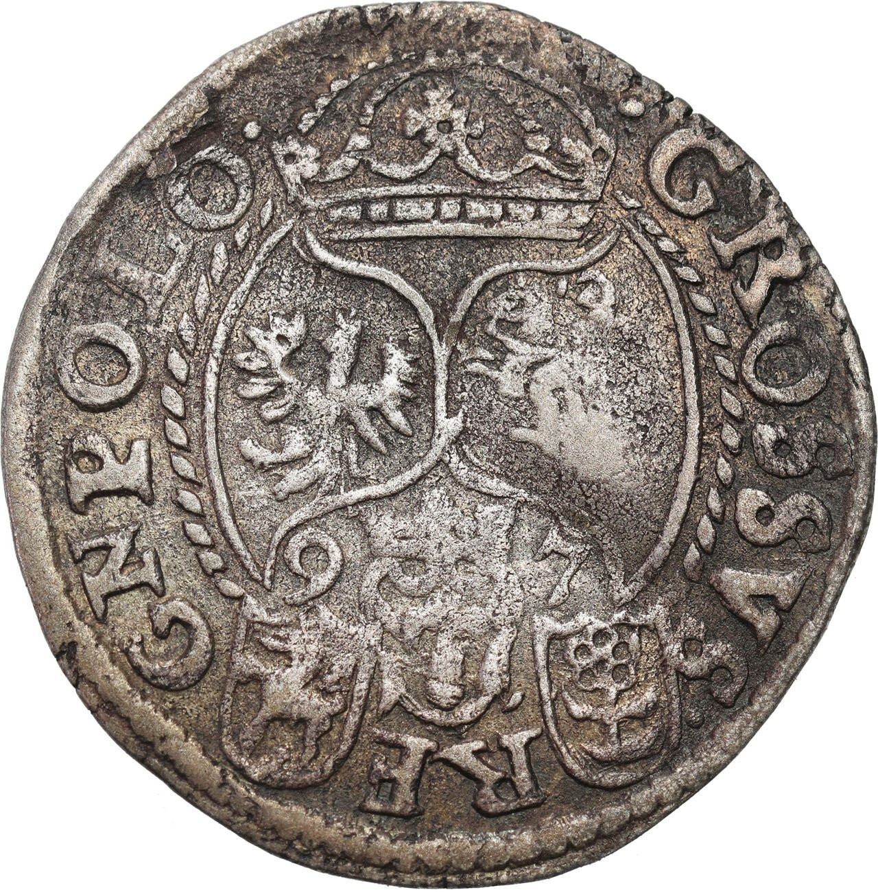 Zygmunt III Waza. Grosz 1597, Poznań - RZADKOŚĆ R5