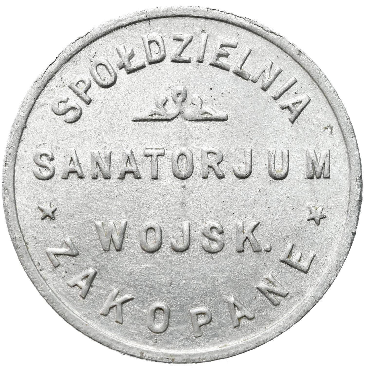 Zakopane - 1 złoty Spółdzielni Sanatorium Wojskowego – RZADKIE R7 i ŁADNE