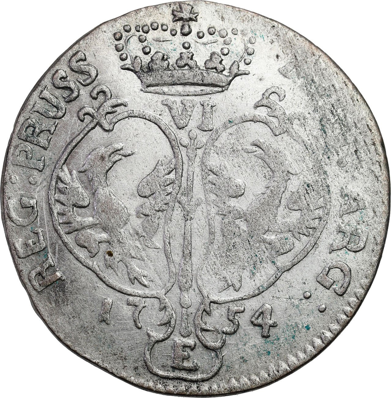 Niemcy, Prusy. Fryderyk II (1740-1786). Szóstak 1754 E, Królewiec