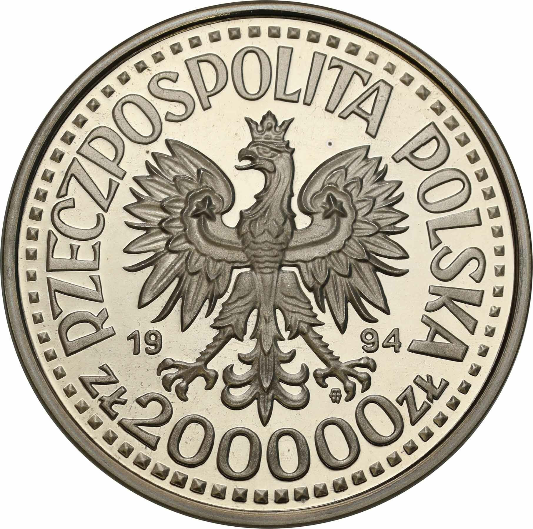 III RP. 200.000 złotych 1994 Zygmunt I Stary półpostać