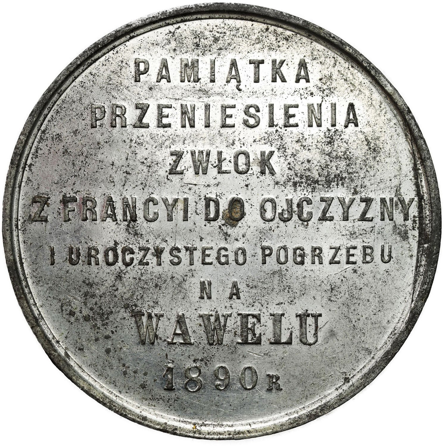 Medal przeniesienie zwłok Wawel Mickiewicz 1890 - CYNK