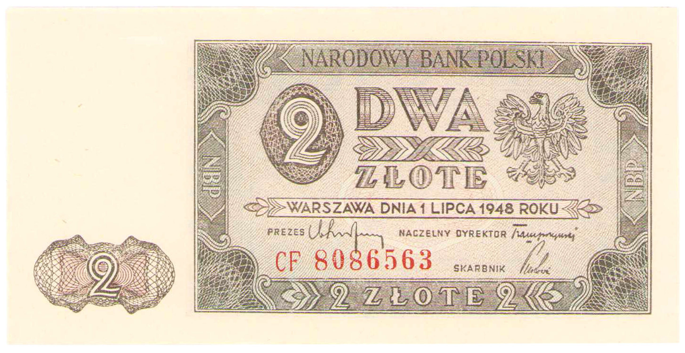 2 złote 1948 seria CF – PIĘKNE