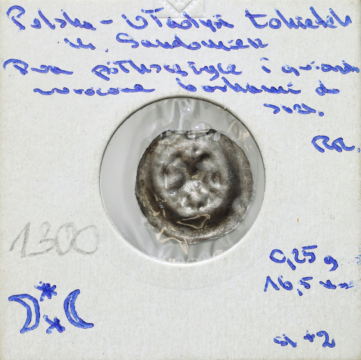 Władysław Łokietek (1305-1333). Księstwo Sandomierskie. Brakteat guziczkowy – RZADKI
