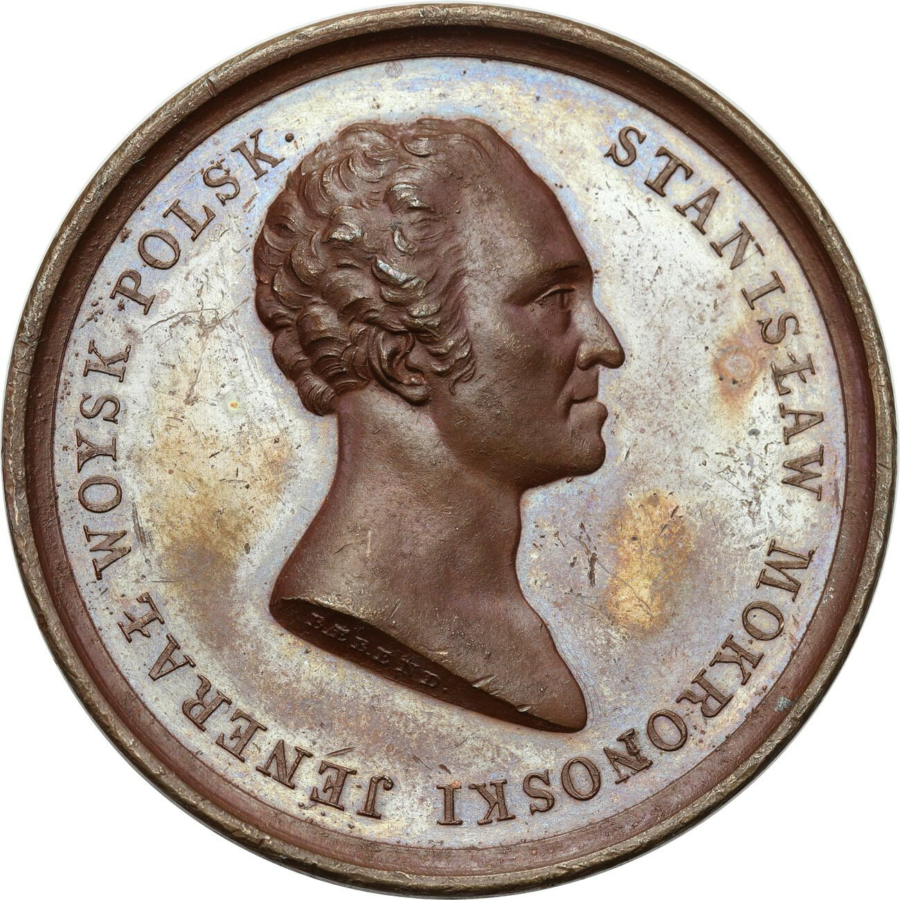 Królestwo Polskie, Aleksander l. Medal 1821, na cześć generała Stanisława Mokronoskiego - RZADKI
