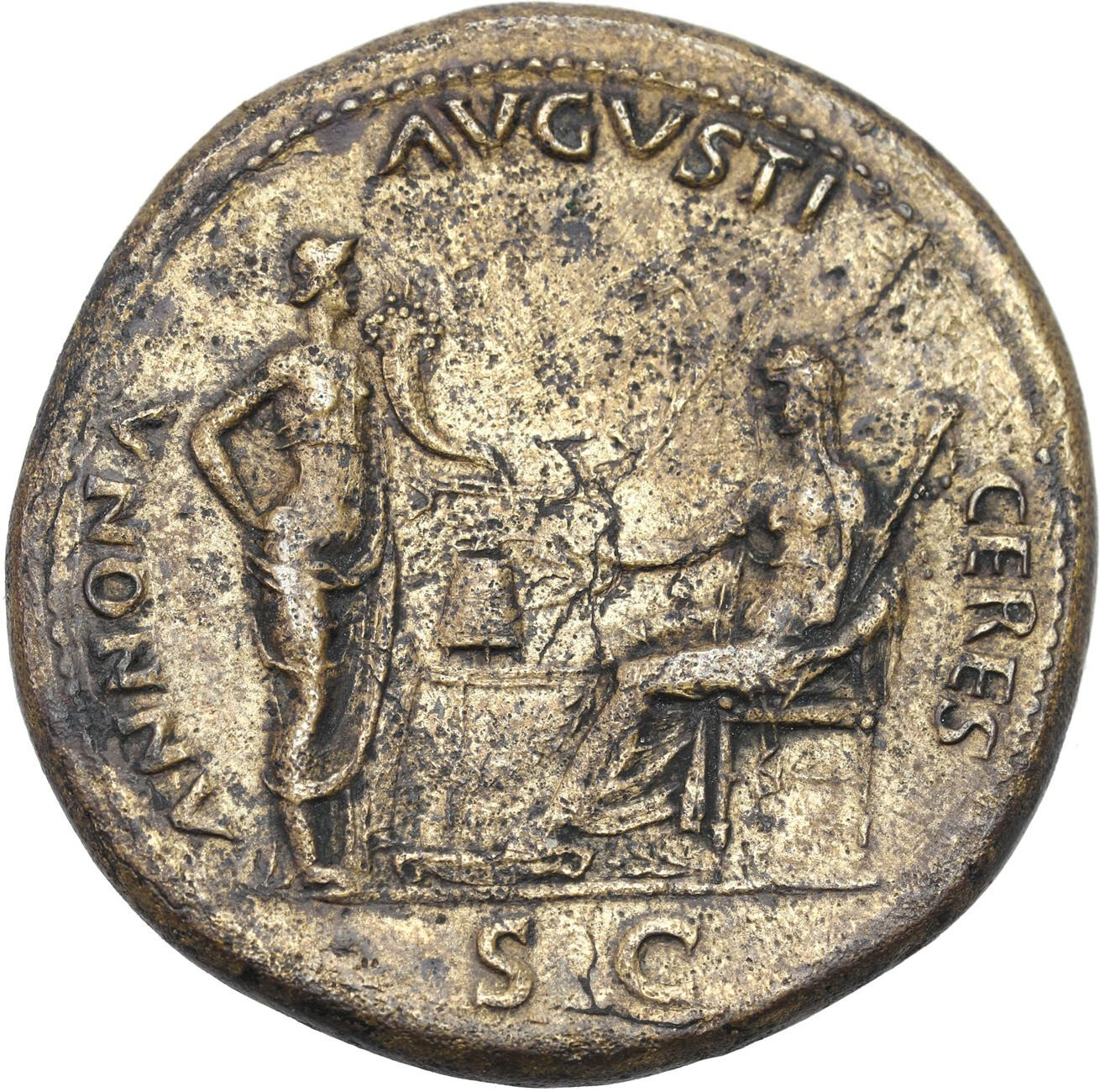 Cesarstwo Rzymskie, Sesterc, Neron 54 - 68 n. e., Lugdunum - RZADKIE